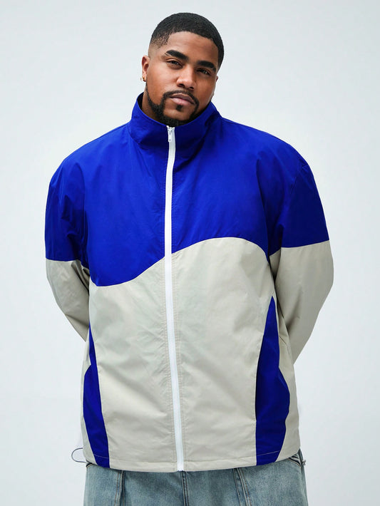 Men's Plus Size Woven Leisure Loose Jacket