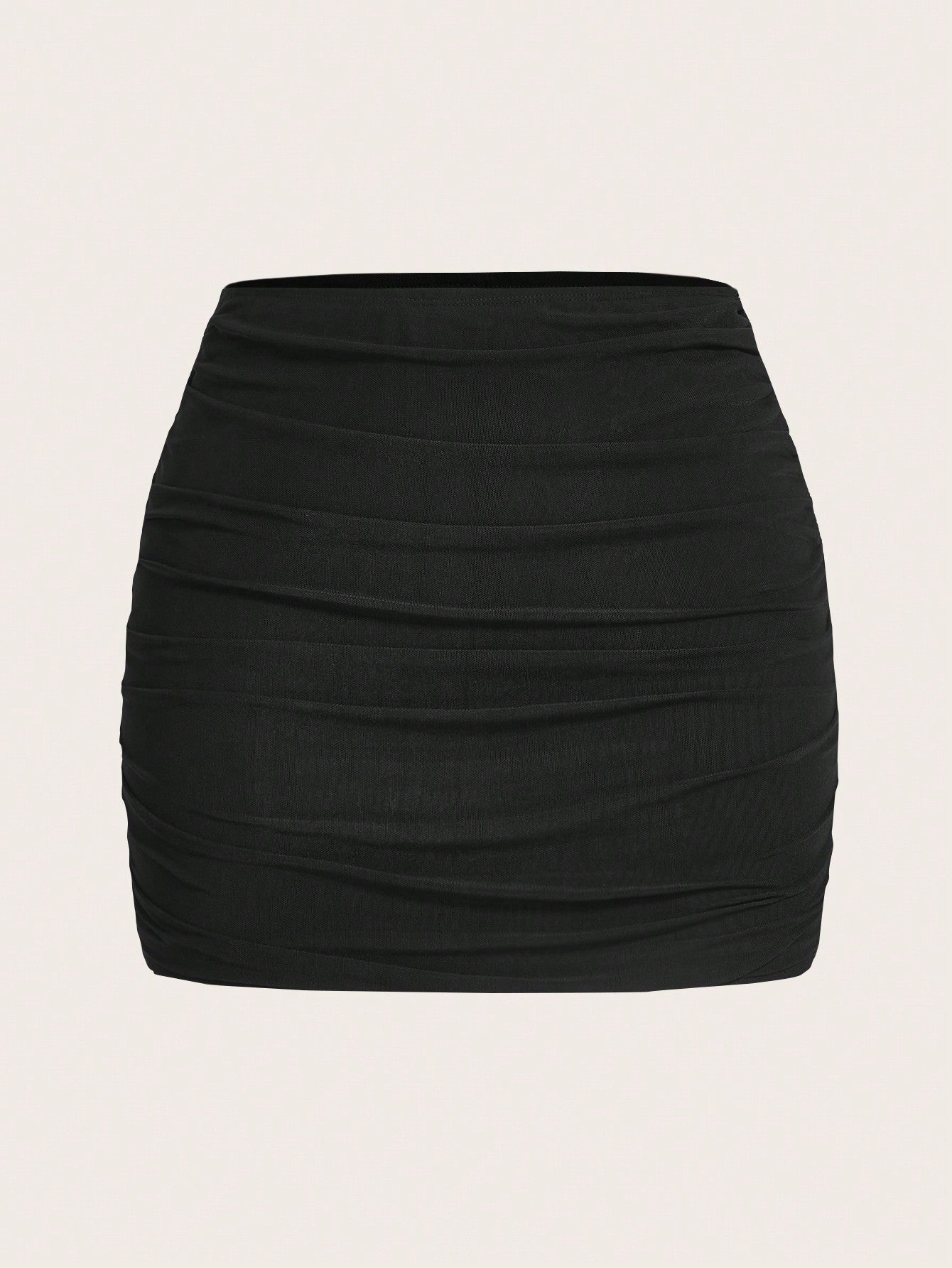 Mesh Double-Layer Perspective Hip-Wrapped Mini Skirt