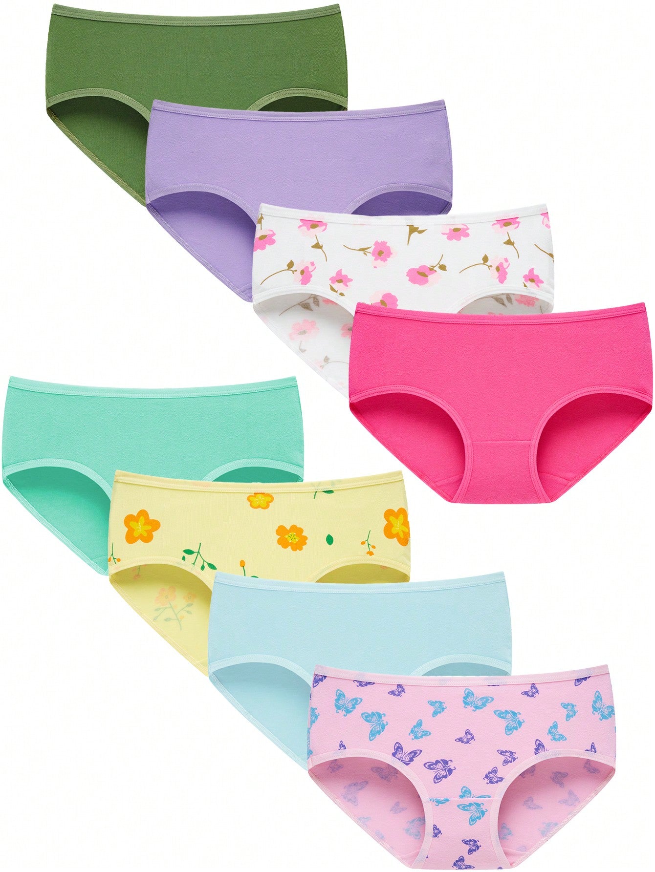 Teen Girl 8 Pieces Underwear Comfortable Panties Briefs