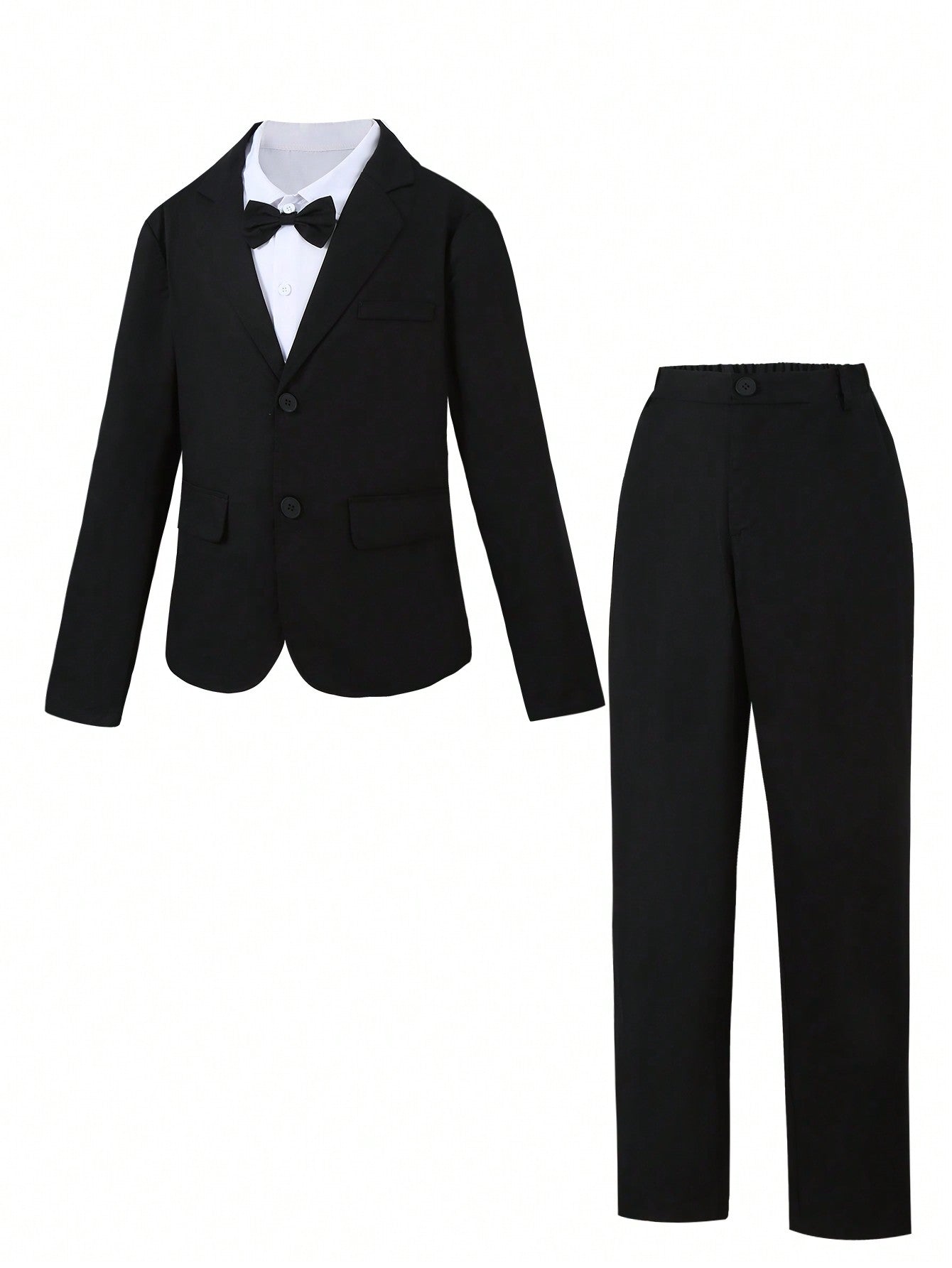 2pcs/Set Teen Boy Suit, Fashionable, Suitable For Birthday Party, Elegant Business Suit Jacket And Trousers For Teenagers, Suitable For Performances, Weddings, 1st Birthday Parties, Spring And Autumn