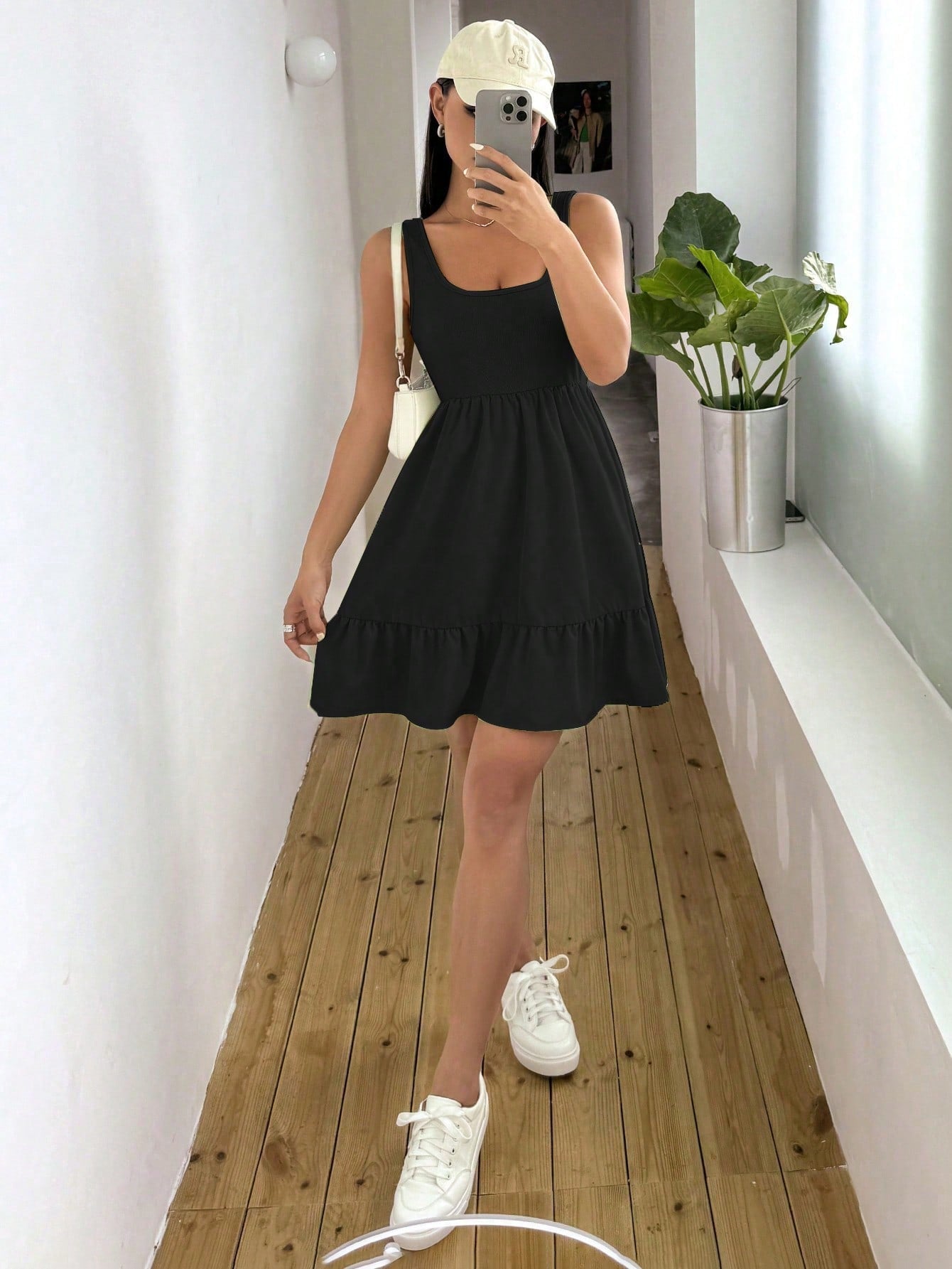 Women Fashionable Daily Wear Versatile Striped Knitted Splicing Dress