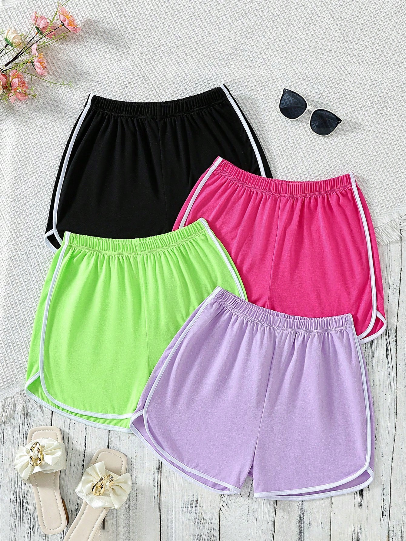 Teen Girl Spring/Summer Knitted Shorts Set