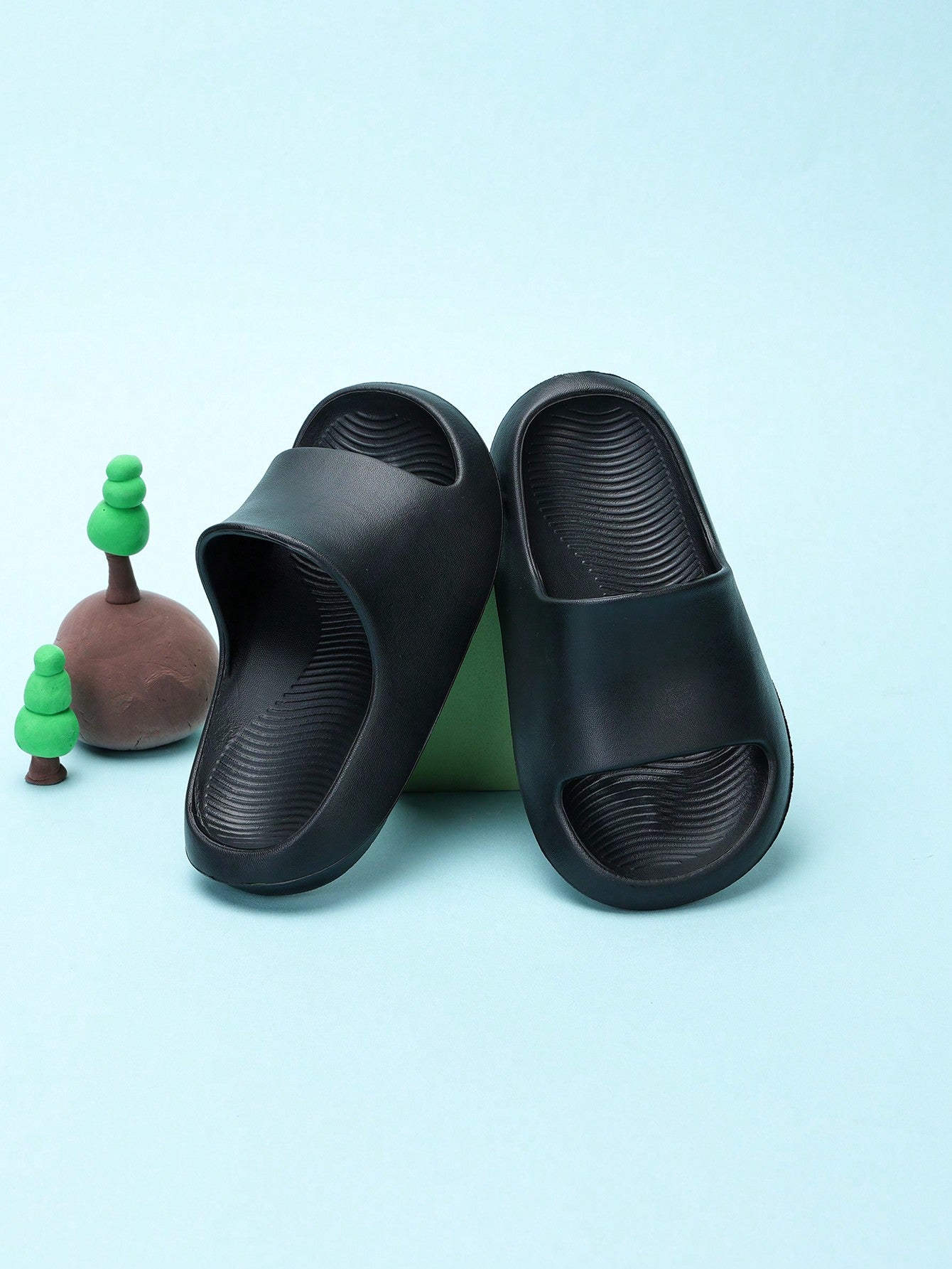 Children Simple Solid Color Anti-Slip Breathable Wear-Resistant EVA Slip-On Slippers