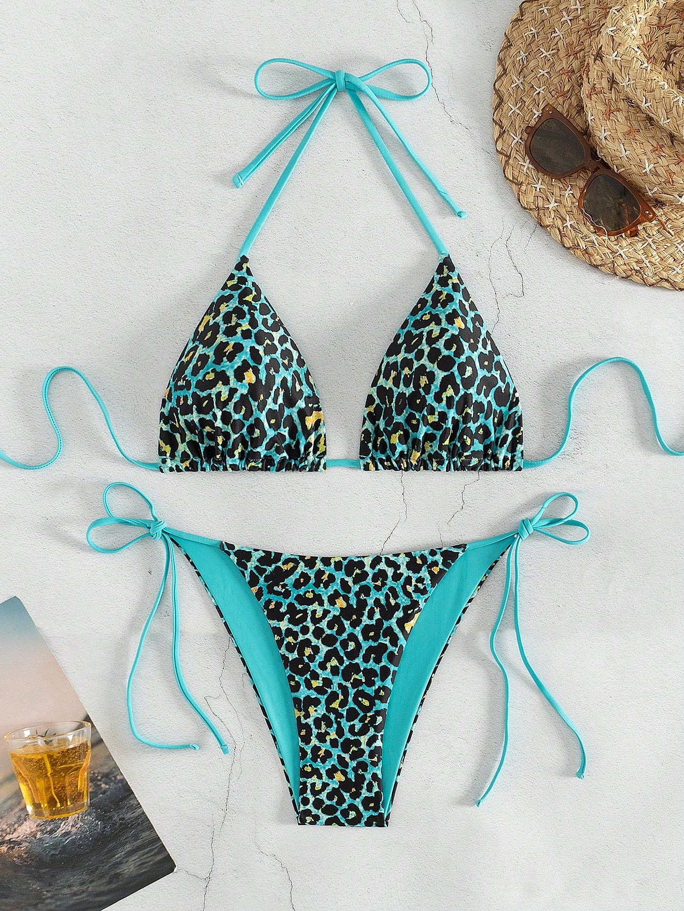 Swim Leopard Print Bikini Set, Summer Beach