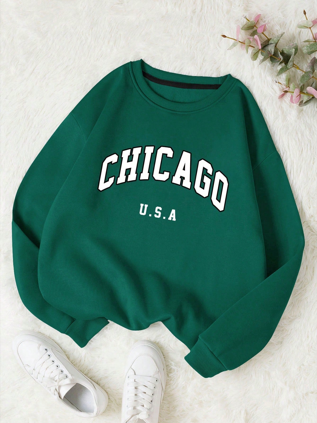 Teen Girls' Fleece Letter Printed Sweatshirt