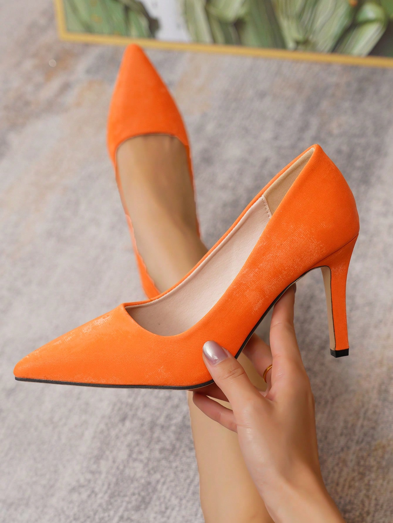 Spring/Summer Fashion High Heel Pointed Toe Hollow Out Shoes With Thin Heels, European And American Style Daily Pumps.