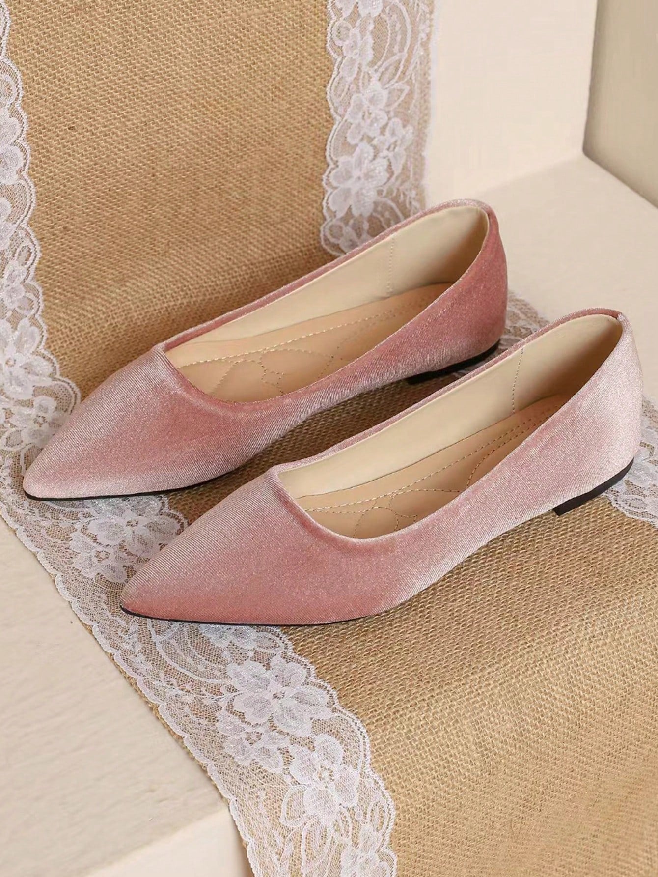 Women'S Shallow Mouth Soft-Soled Pointed Toe Flat Shoes For Autumn, Four Seasons, Work, Commute, Office, Blue Suede Flats