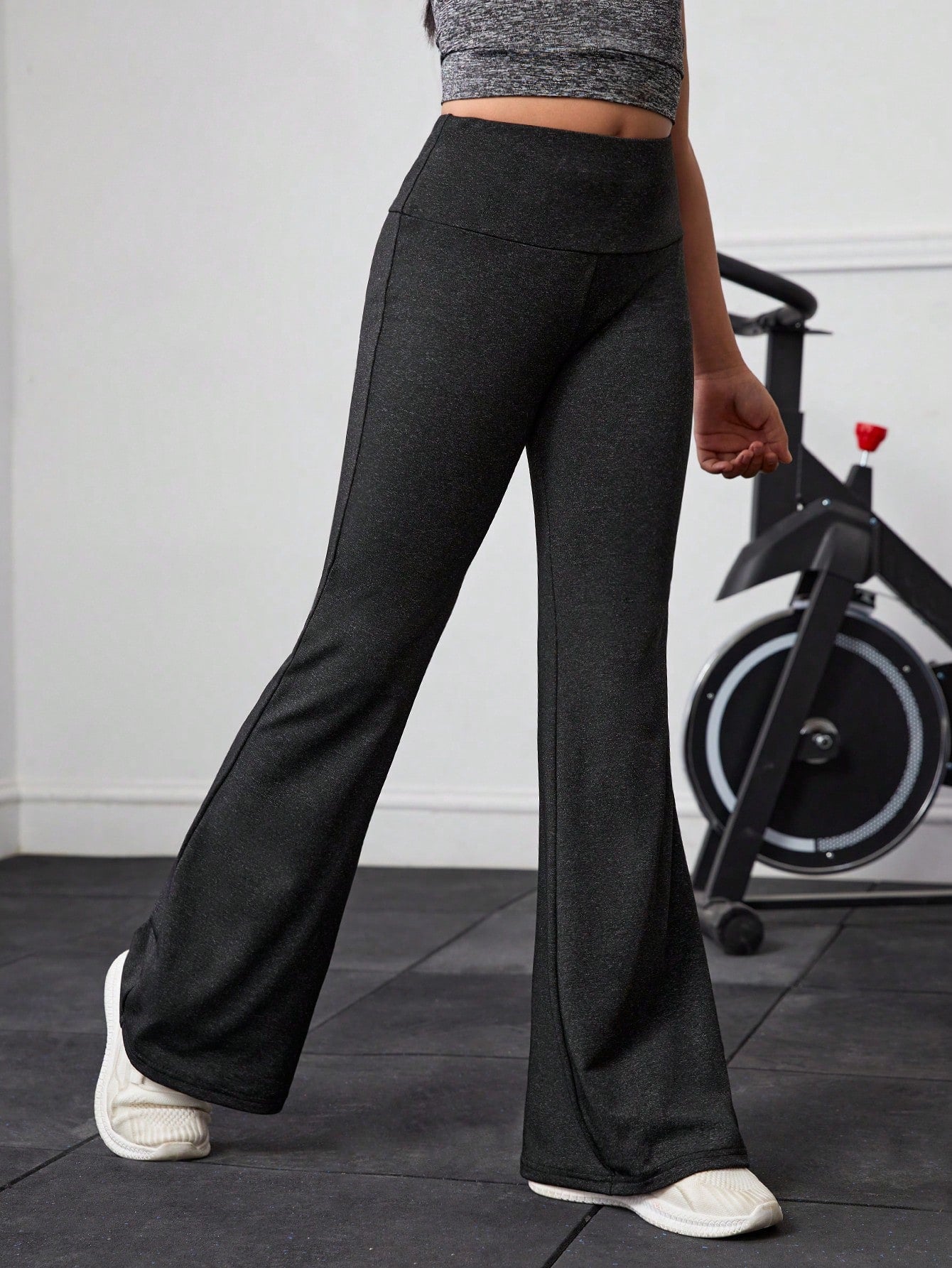 Tween Girl Casual Knitted Solid Color Bell-Bottoms Long Pants