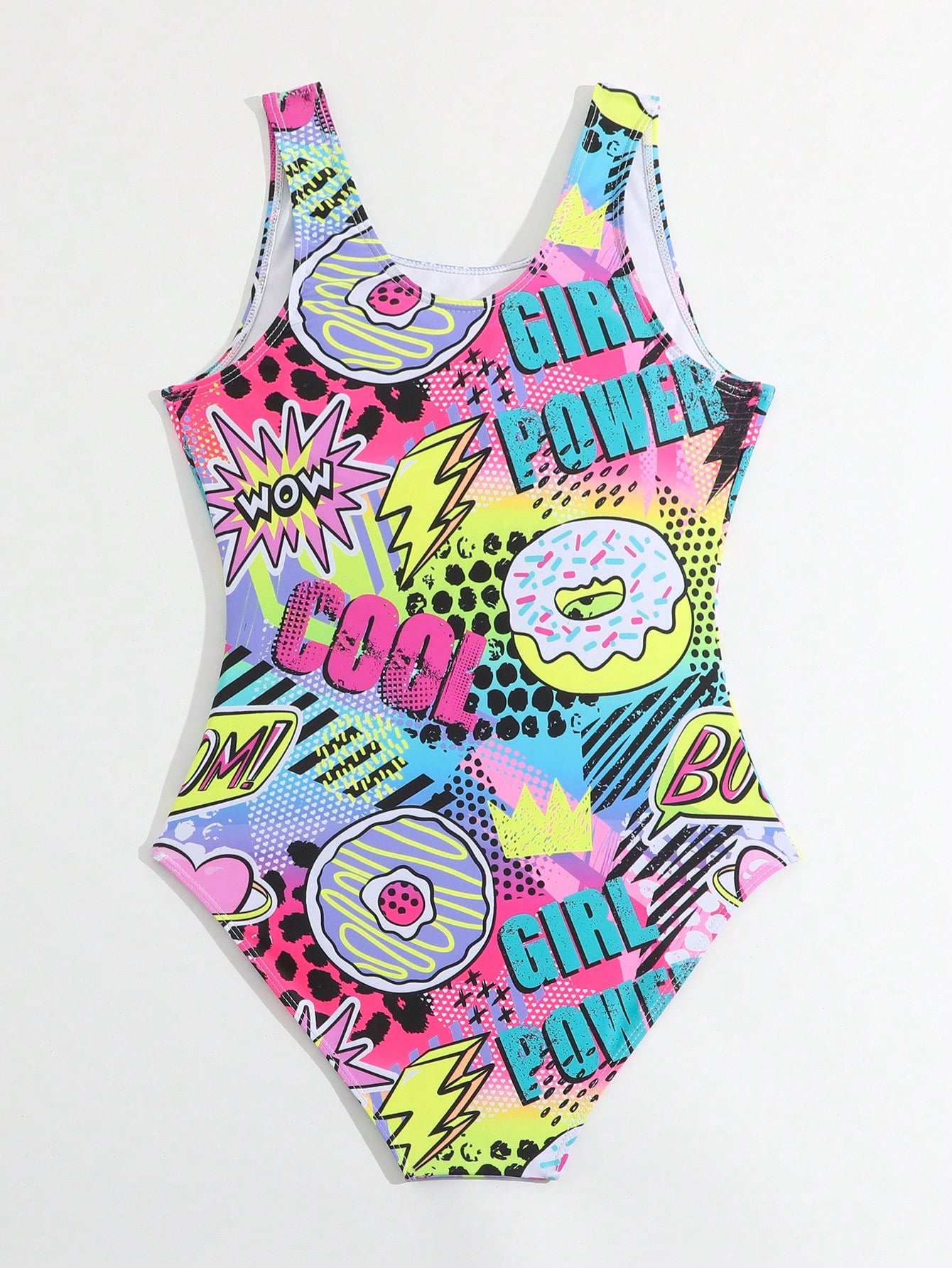 Tween Girl One-Piece Swimsuit With Random Print