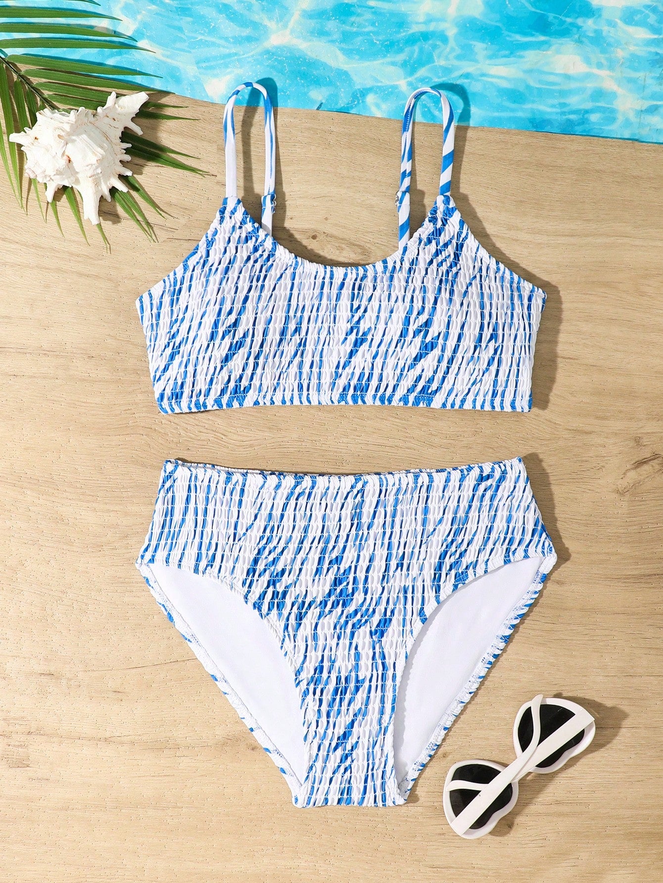 Teen Girl Two-Piece Bikini Set, Random Print Summer Beach