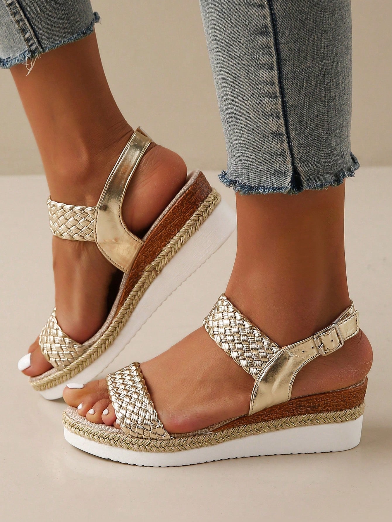 Women\ Colorful Fashionable Wedge Sandals, Bohemian Style, Perfect For Summer Beach Vacation And Casual Wear