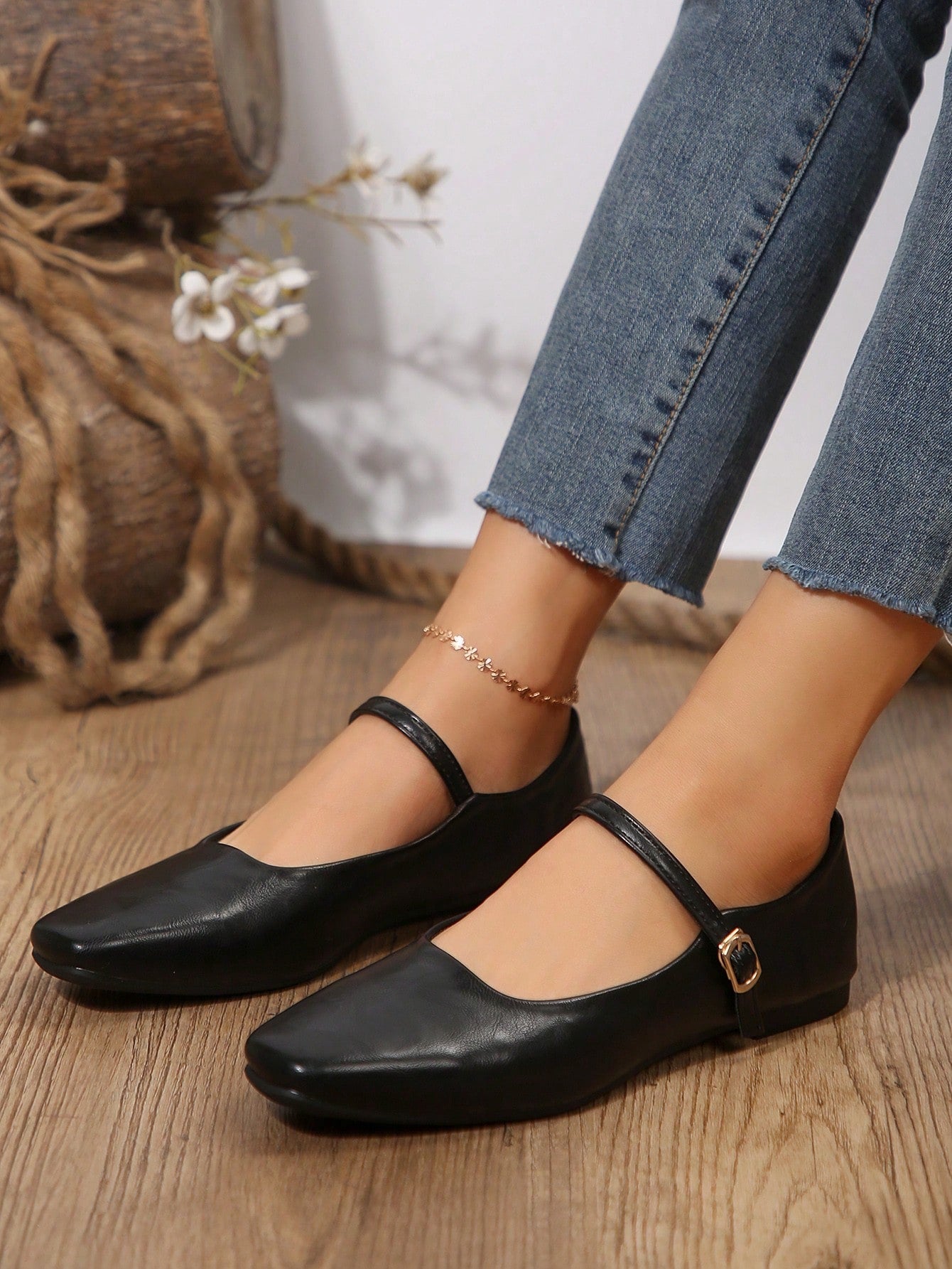 Vintage Style Women Mary Jane Shoes With Chunky Heel, French Late Night Wind, Spring/Autumn 2024 New Arrival, Korean Version