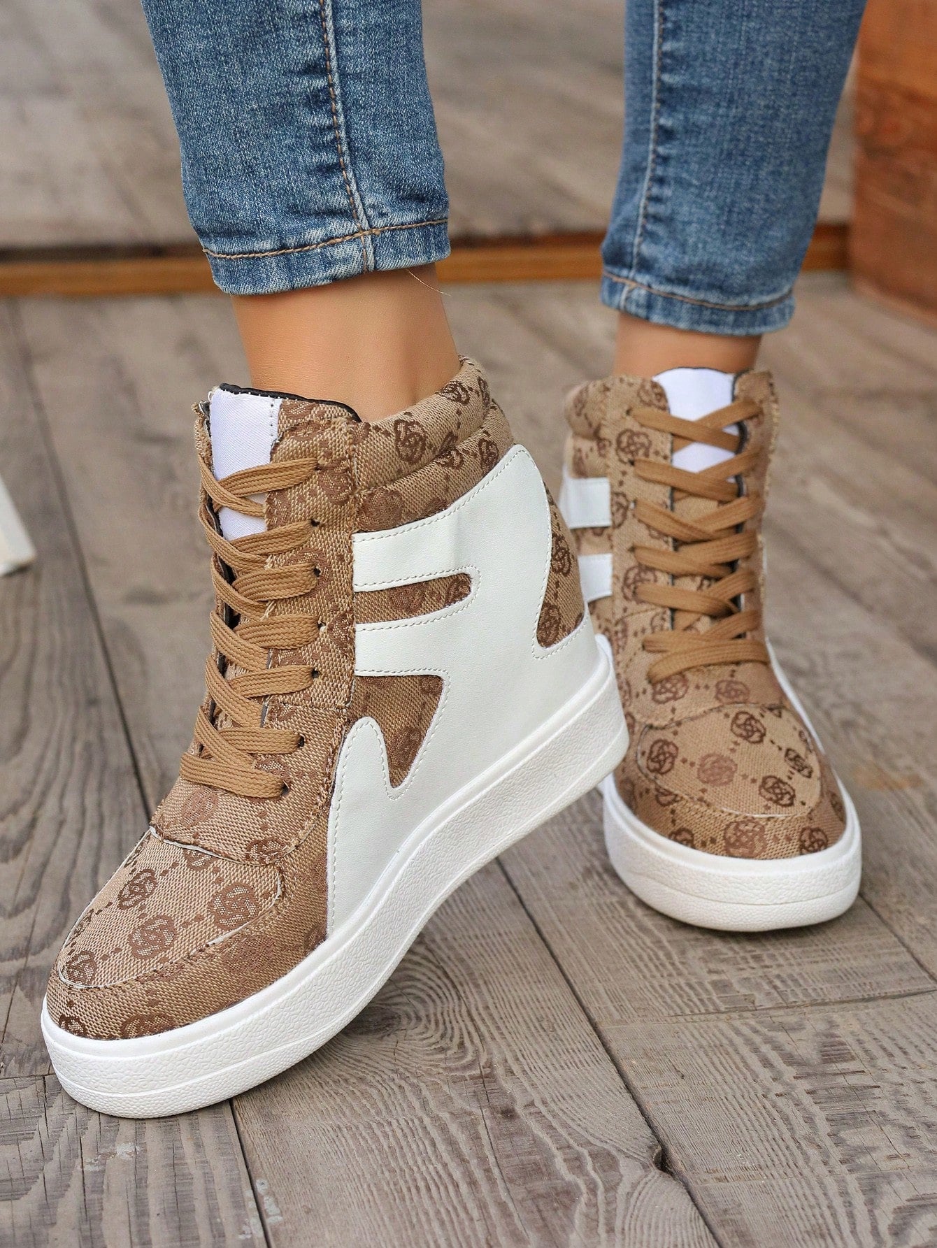 Women's Wedge Heel Platform Sneakers, Casual Sports Shoes With 8cm Hidden Heel, Running Shoes, Women's Shoes