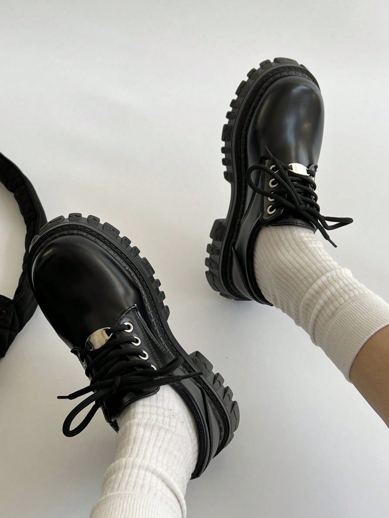 Campus Style Thick-Soled Leather Shoes, Retro Mid-Heel Japanese-Style JK Shoes With Lace-Up For Women, Spring  New Arrival