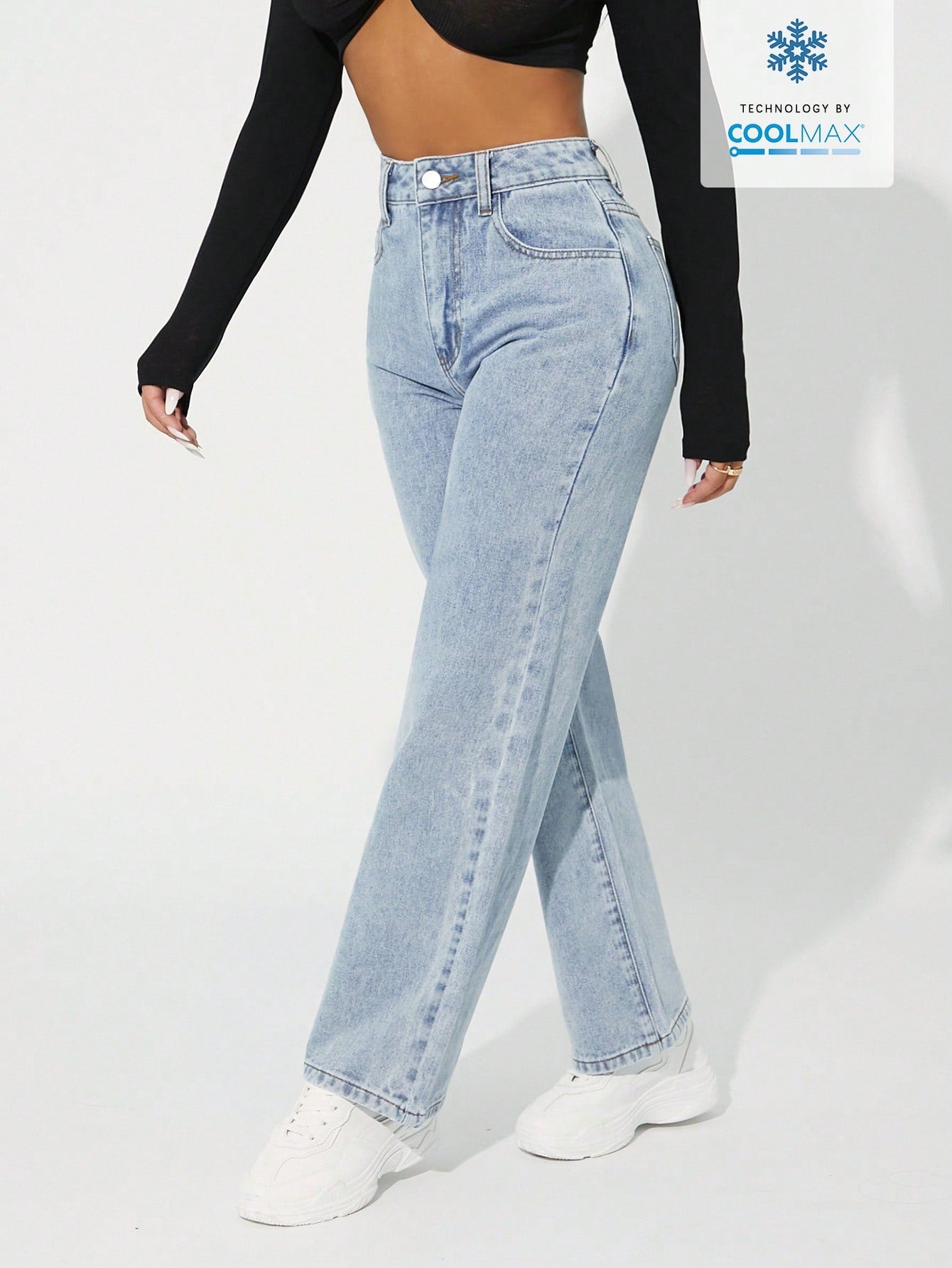 High Waist Straight Leg Jeans