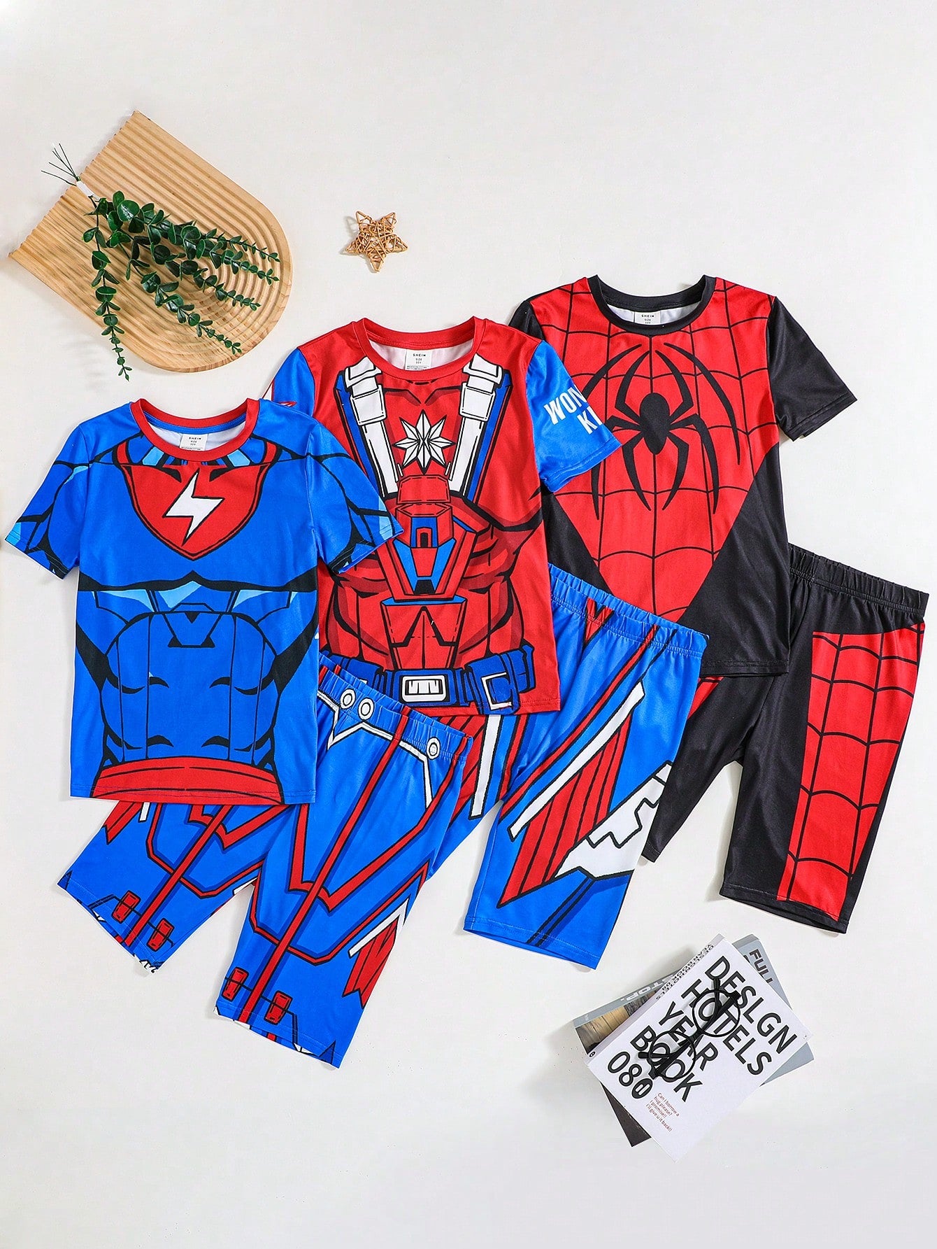 Tween Boy Six-Piece Set Of Printed Knitted Comfortable And Soft Sleepwear For Summer