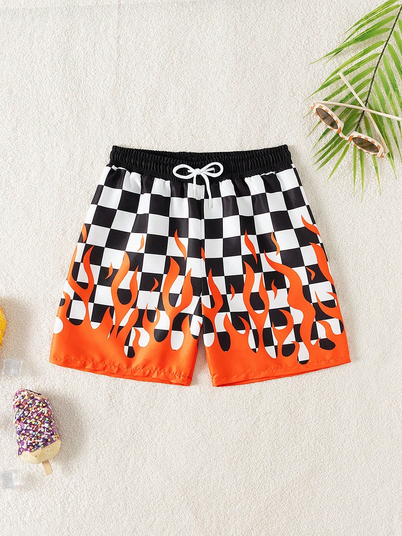 Tween Boy Fashionable Casual Beach Shorts (With Printed Design)