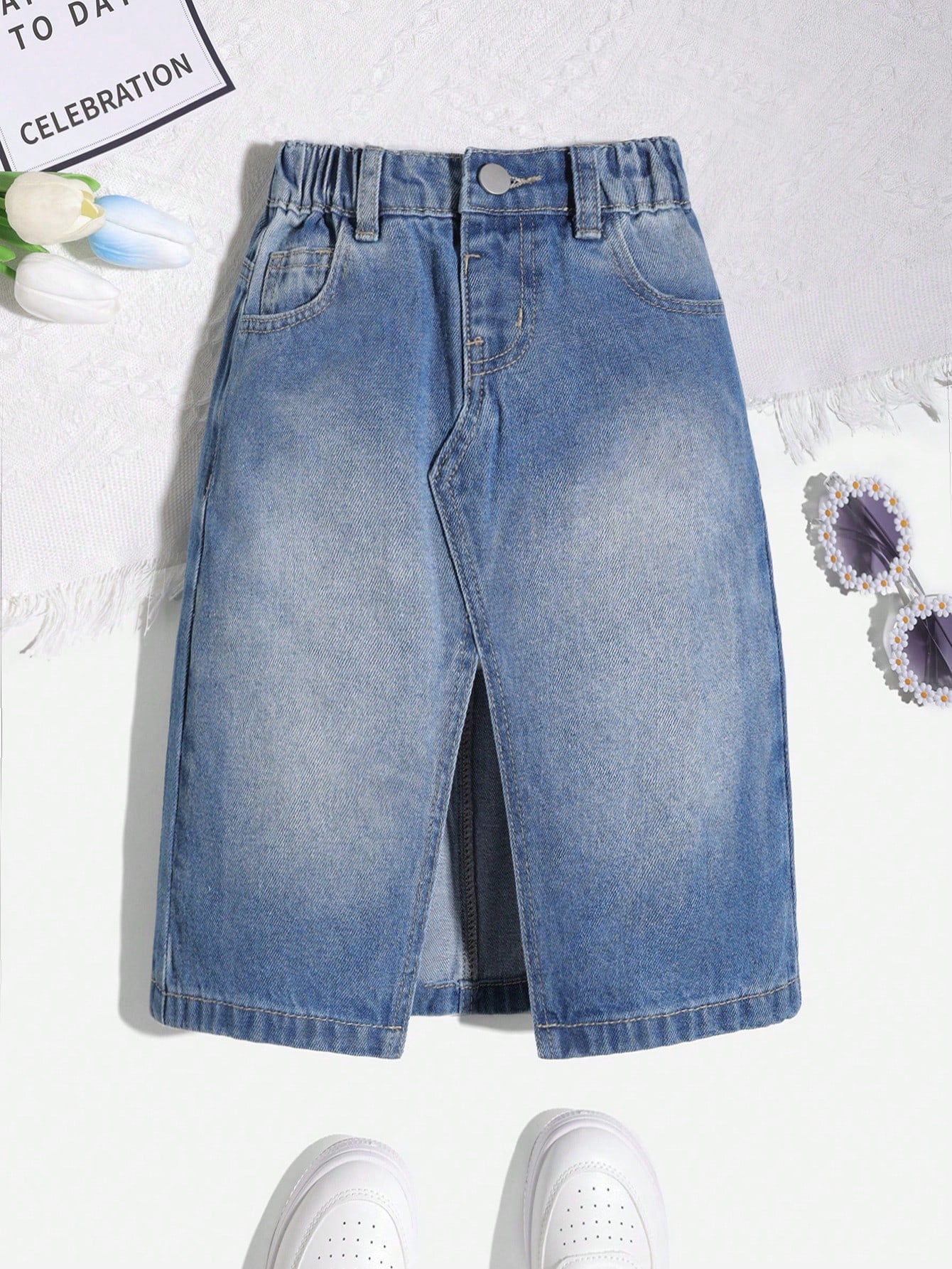 Young Girl Best-Selling Comfortable Daily Wear Denim A-Line Skirt