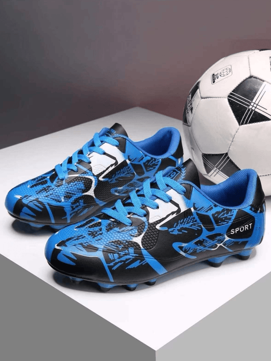 High Performance Football Shoes For Boys And Girls, Skid-Resistant Comfortable Breathable Match Training Shoes, PU Leather Surface TPU Sole