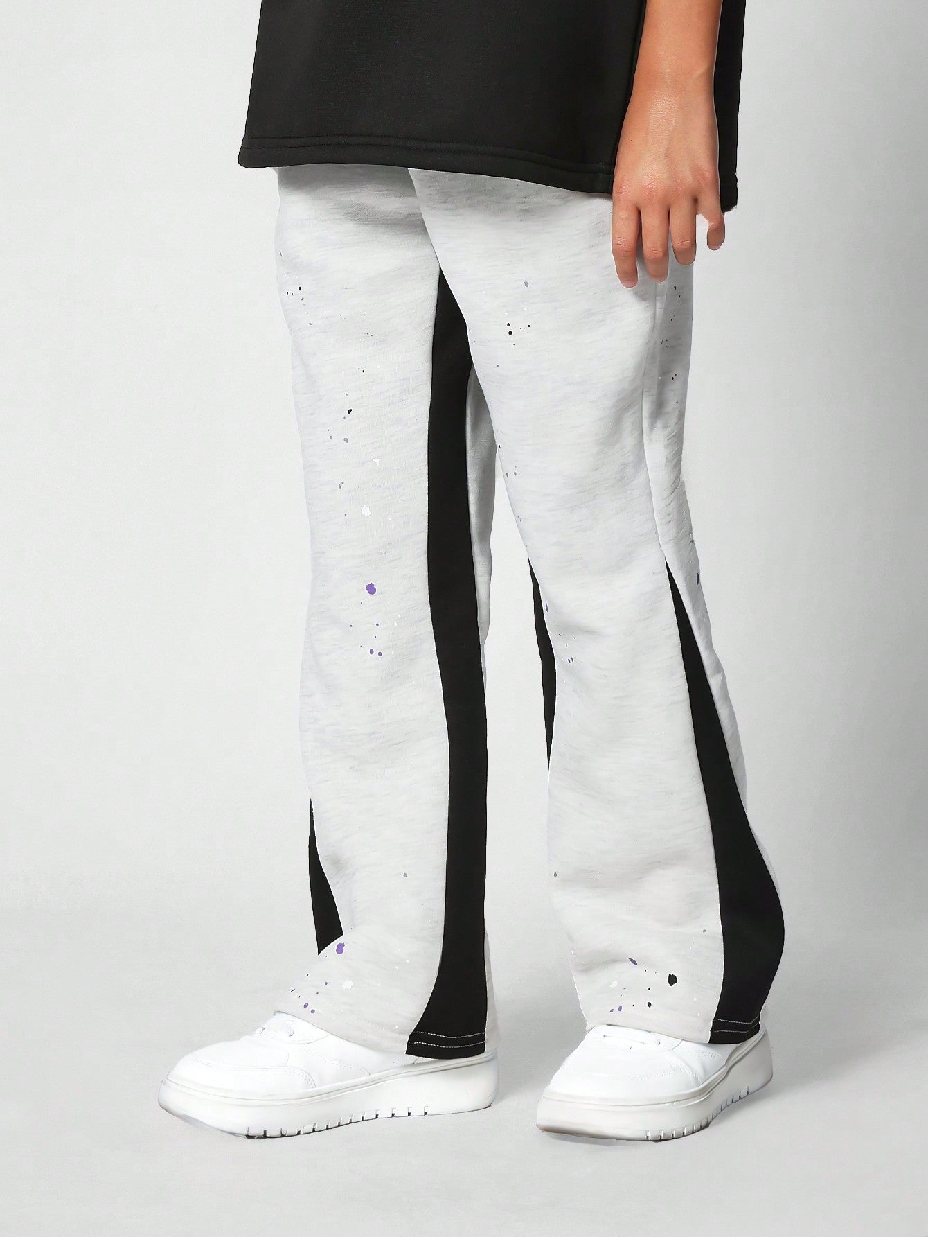 Tween Girl Flare Fit Jogger With Paint Print