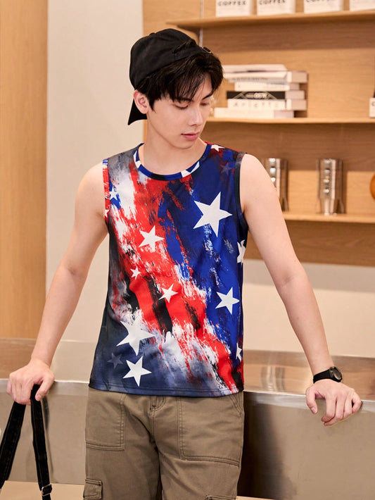 Teen Boy Star Print Sleeveless Tank Top