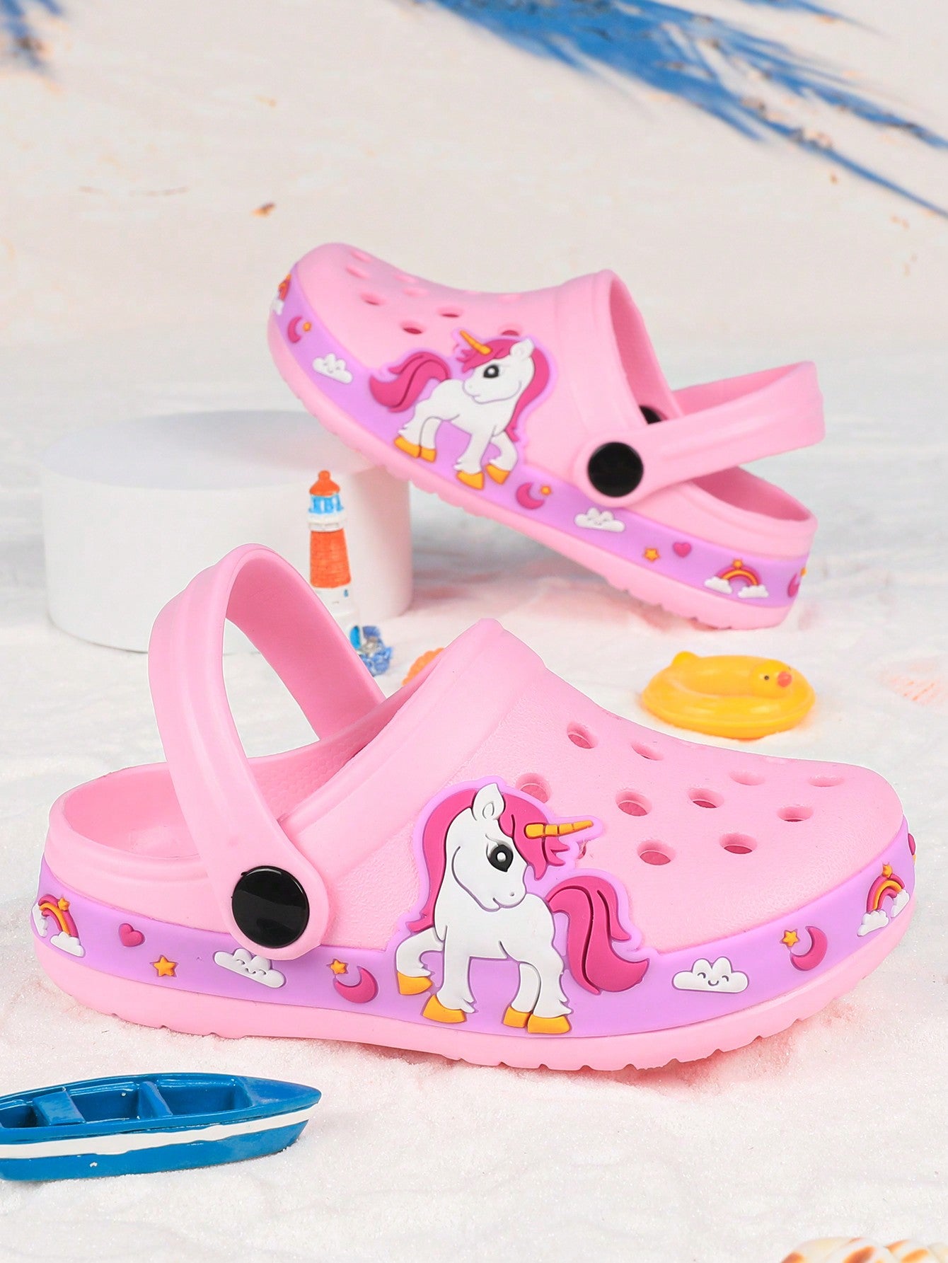 Summer Kids Sandals Unicorn Dinosaur Waterproof Eva  Shoes