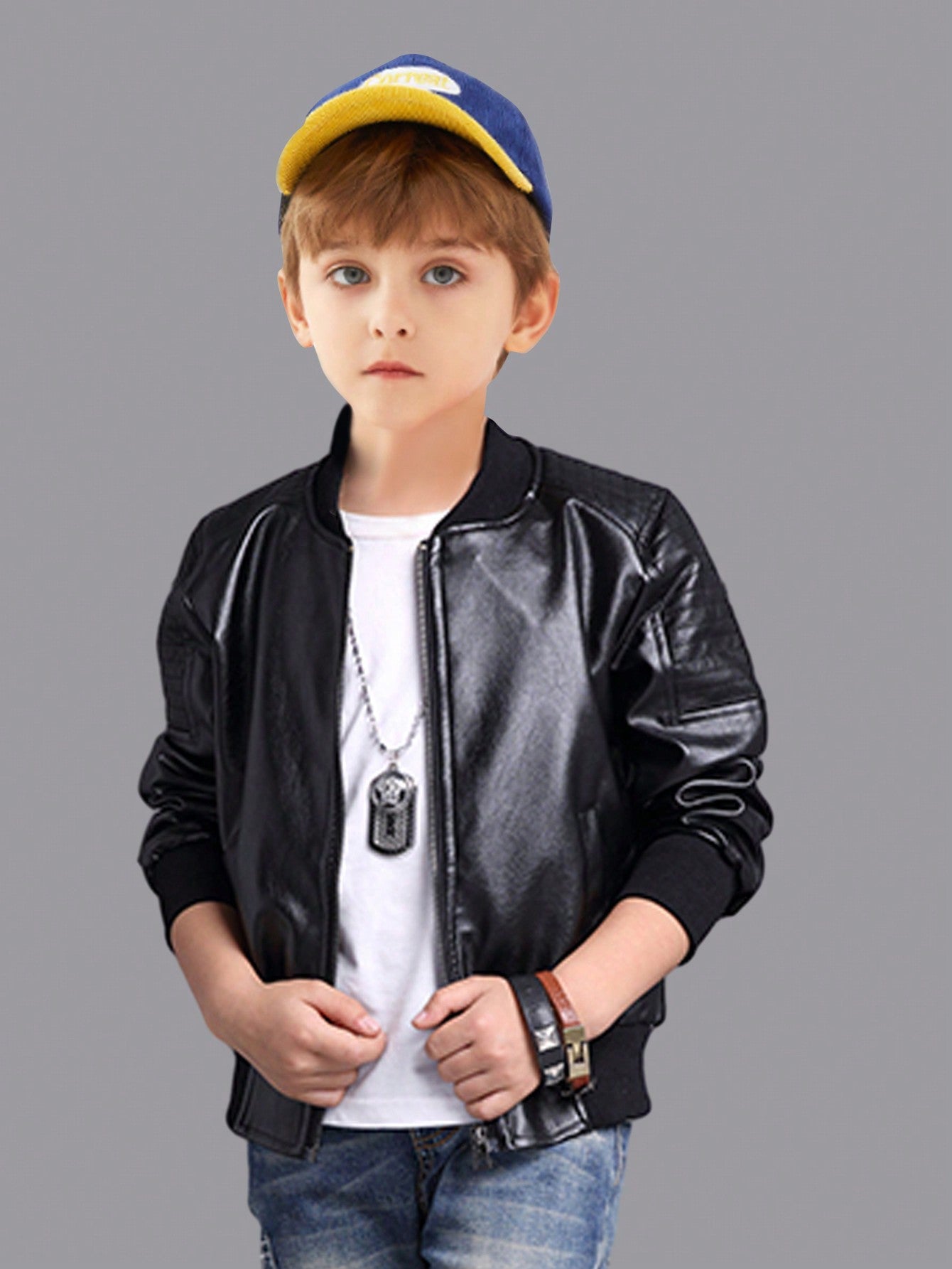 Tween Boy Spring Autumn Motorcycle Leather Jacket, Casual Coats For Big Kids