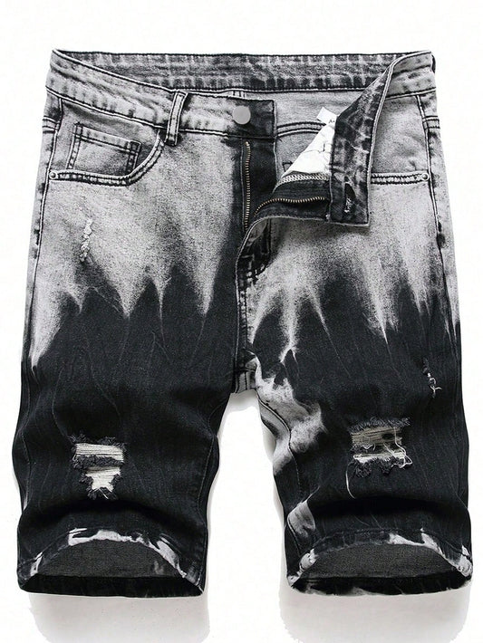 Fashionable And Casual Loose-Fit Denim Shorts For Plus-Size Men