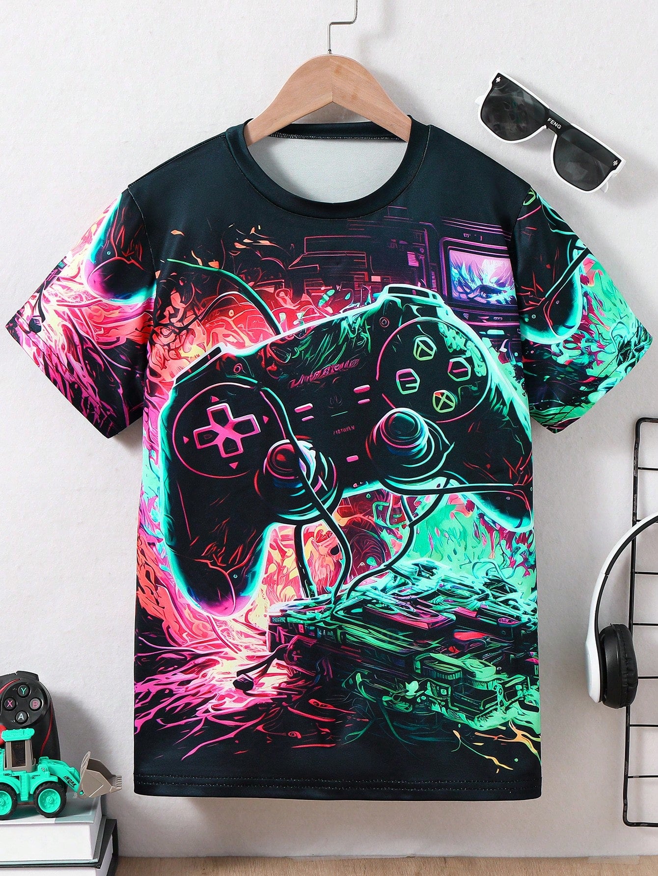 Tween Boy 3D Print Stylish Trendy T-Shirt, Summer