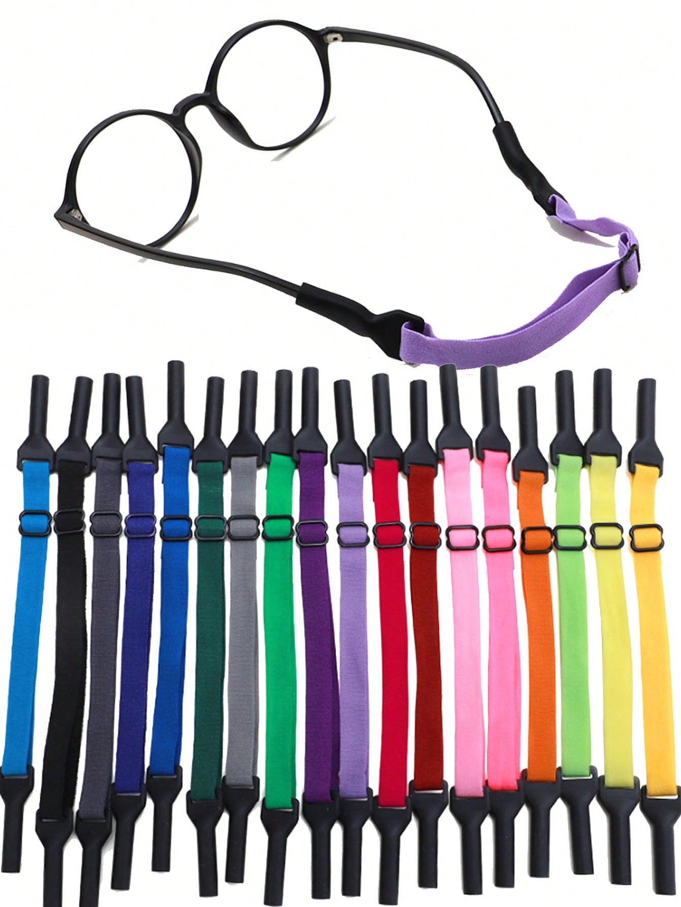 2pcs Colorful Elastic Eyeglasses Straps, Glasses Chains, Non-Slip Eyewear Accessories