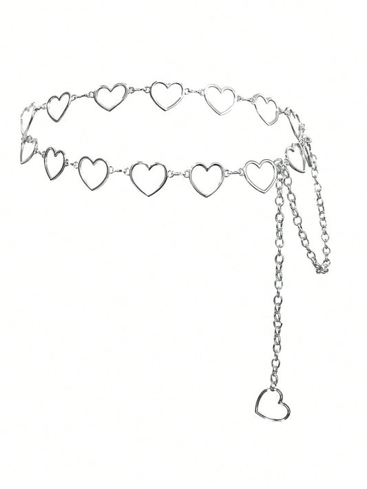 1pc Bohemian Heart Shaped Vintage Waist Chain For Girls And Women, Fashionable Accessory For Daily Wear