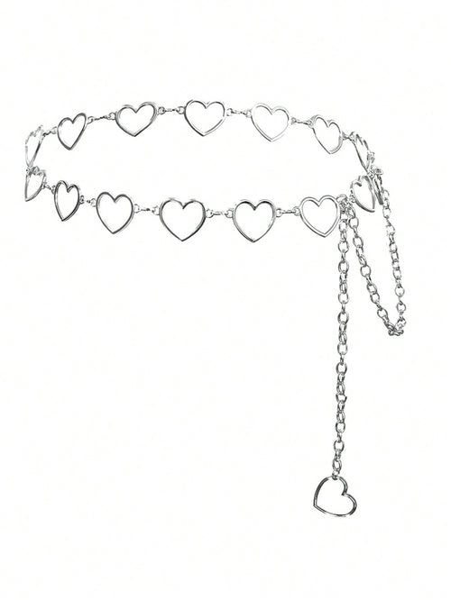 1pc Bohemian Style Fashionable Heart Shaped Vintage Waist Chain, Suitable For Daily Wear For Girls And Women