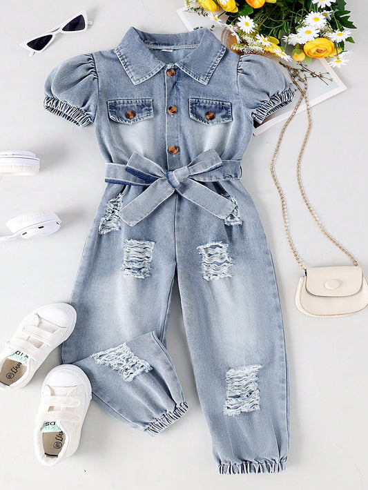 Young Girl 2pcs/Set Jumpsuit Section, Summer