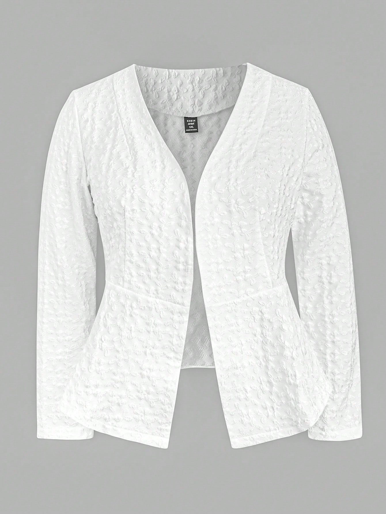 Women Plain Jacquard Fabric Simple And Concise Blazer