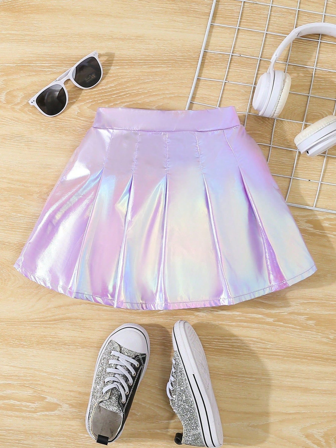 Young Girl Gorgeous Ombre Pleated Skirt For Spring And Summer