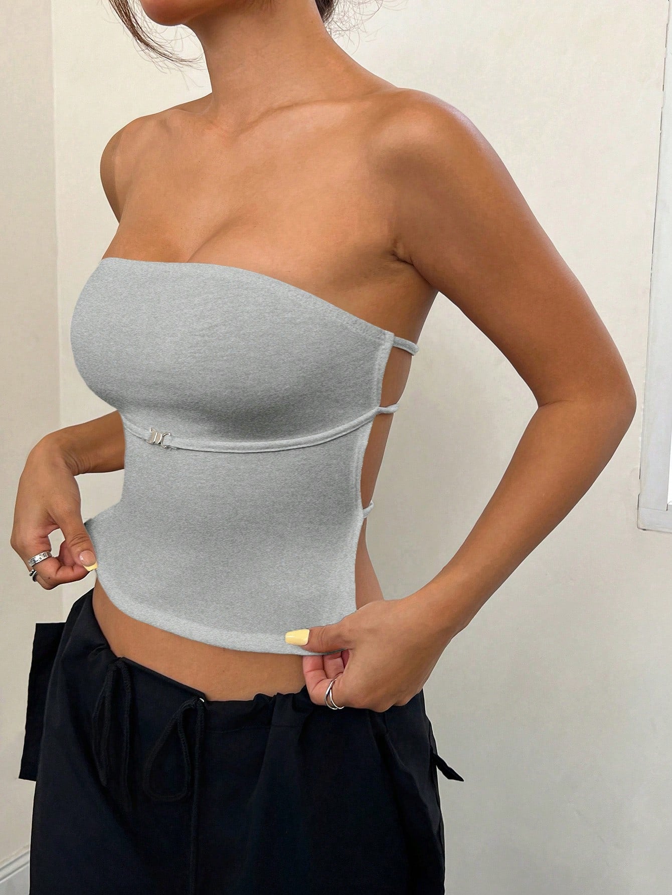 Ladies Solid Color Backless Tube Top