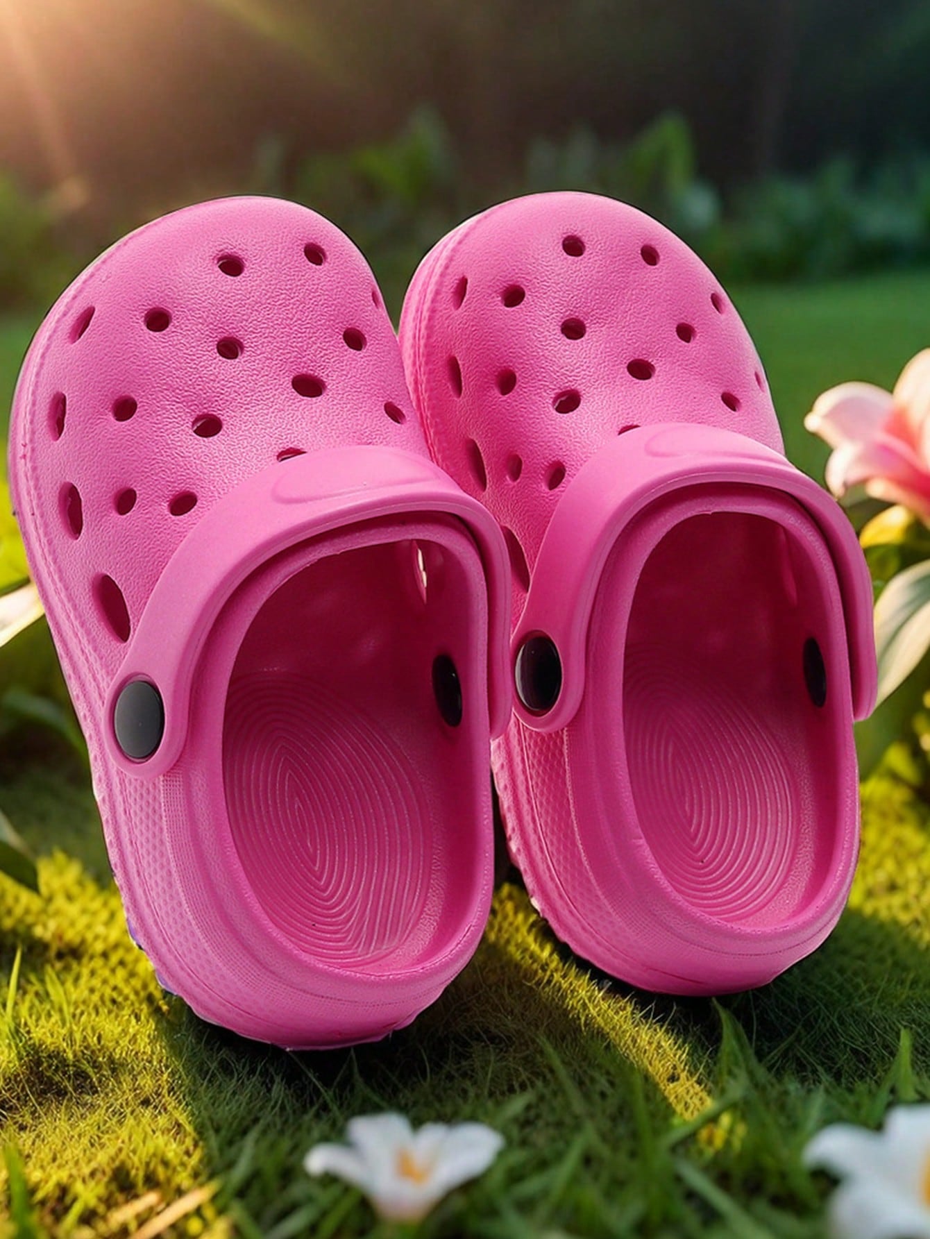 New Arrival Girls' Breathable Hollow Out Flat Sandals, Slip-Resistant Dual-Use Slippers For Summer, Beach, Holiday