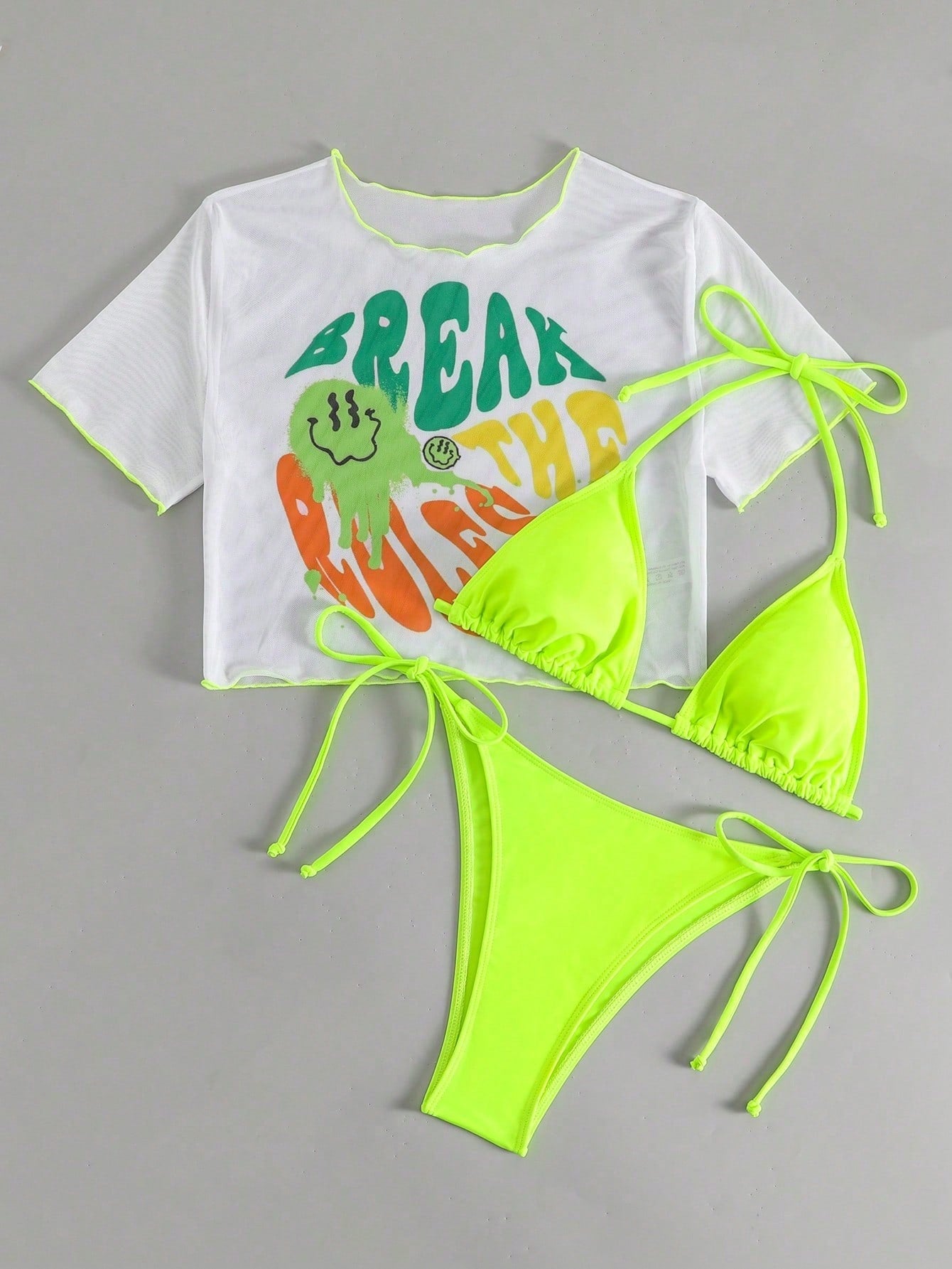 Swim Split Bikini Set, Customized Print Design With Copyright Purchased, Summer Beach