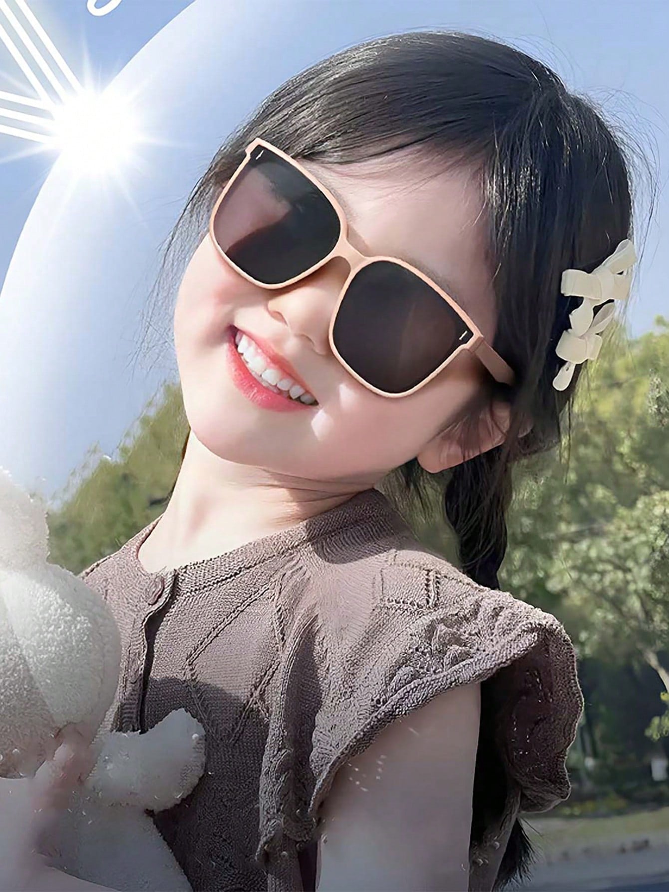 1pc New Children's Polarized Silicone Sunglasses Baby Boys And Girls Children Square Frame UV Protective Sunglasses