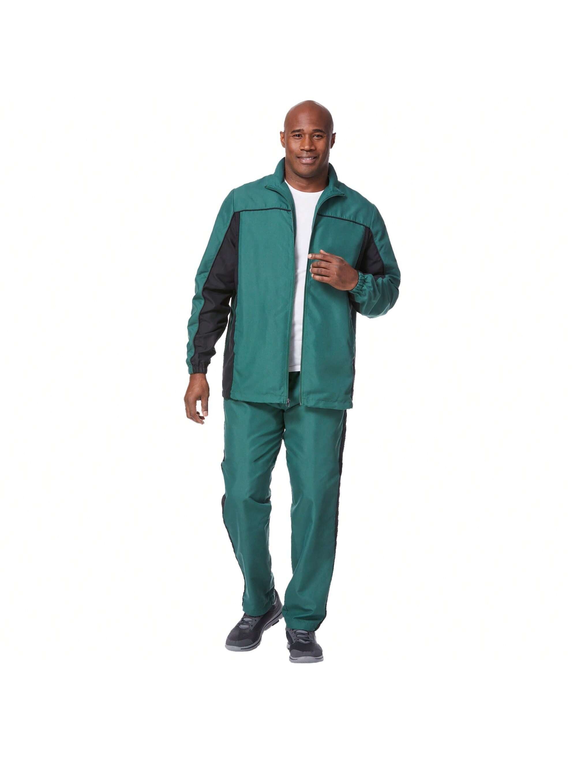 KINGSIZE KingSize Men's Big & Tall Long Sleeve Colorblock Tracksuit