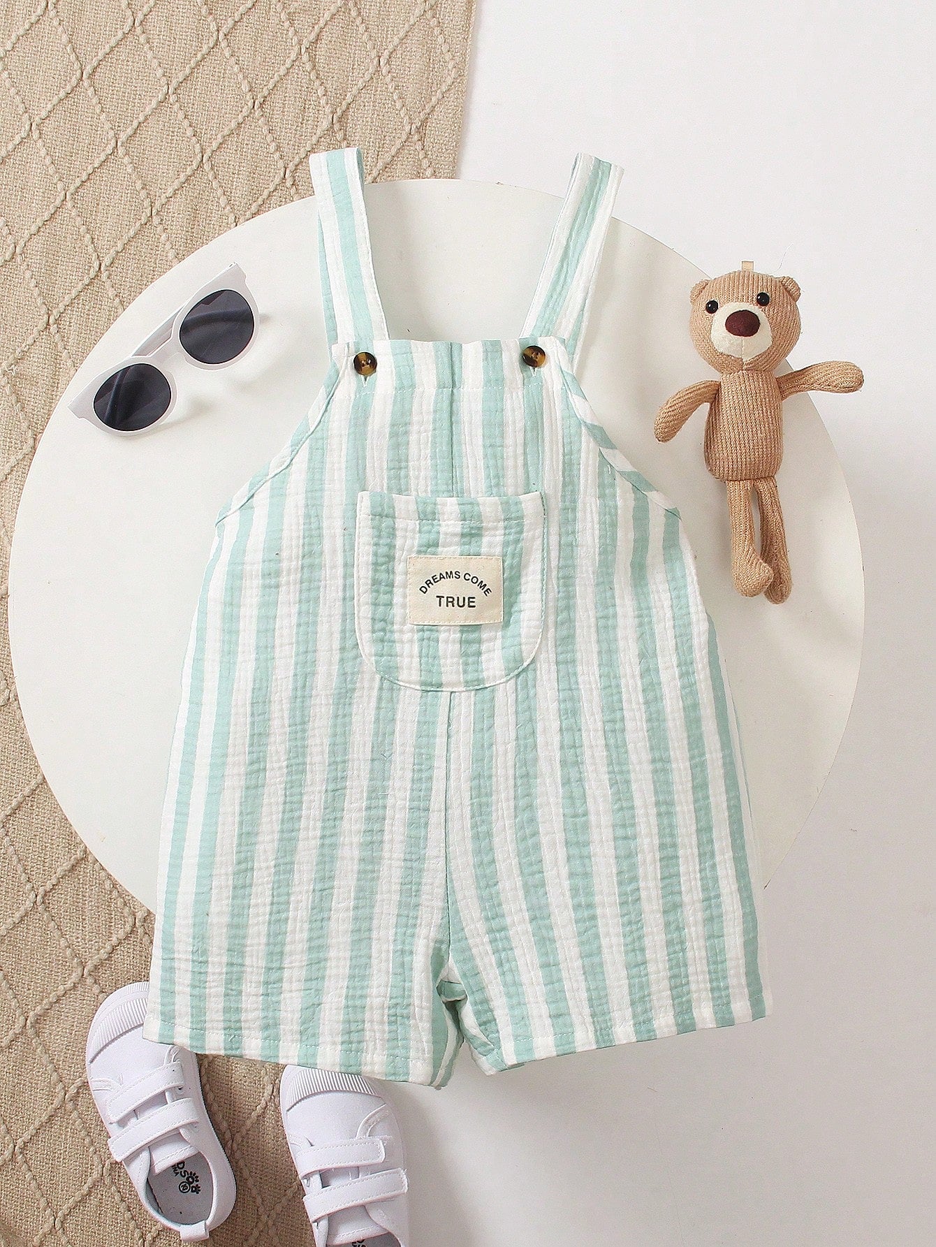 Young Boy Summer Comfortable Korean Style Lightweight Striped One-Piece Romper