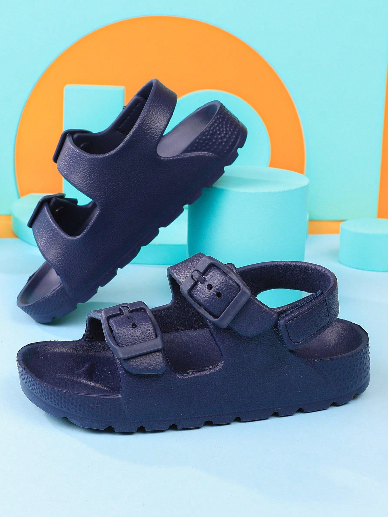 Toddler Boys Girls Outdoor Buckle Sandals Lightweight Comfort Open Toe Sandal With Adjustable Back Strap