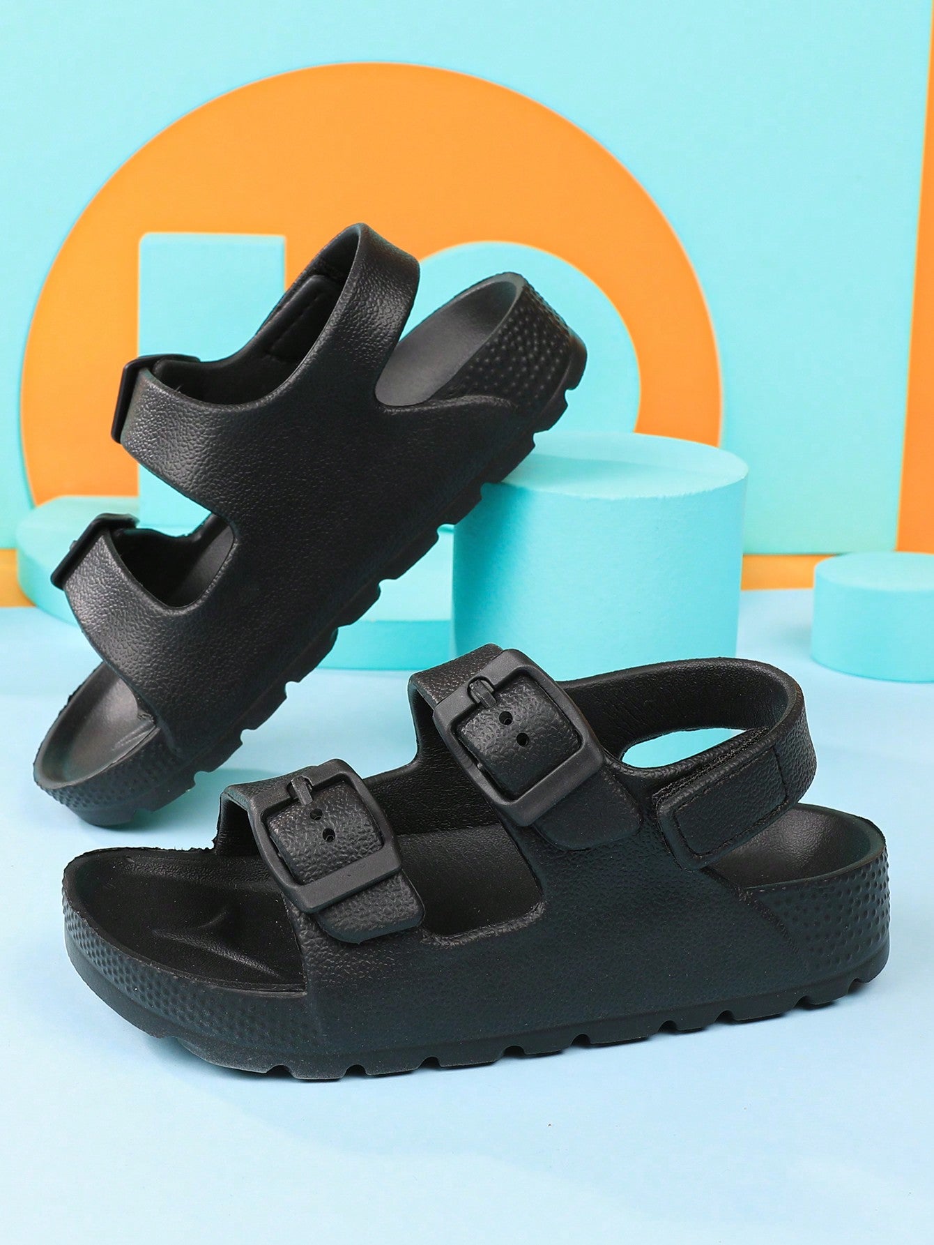 Toddler Boys Girls Outdoor Buckle Sandals Lightweight Comfort Open Toe Sandal With Adjustable Back Strap