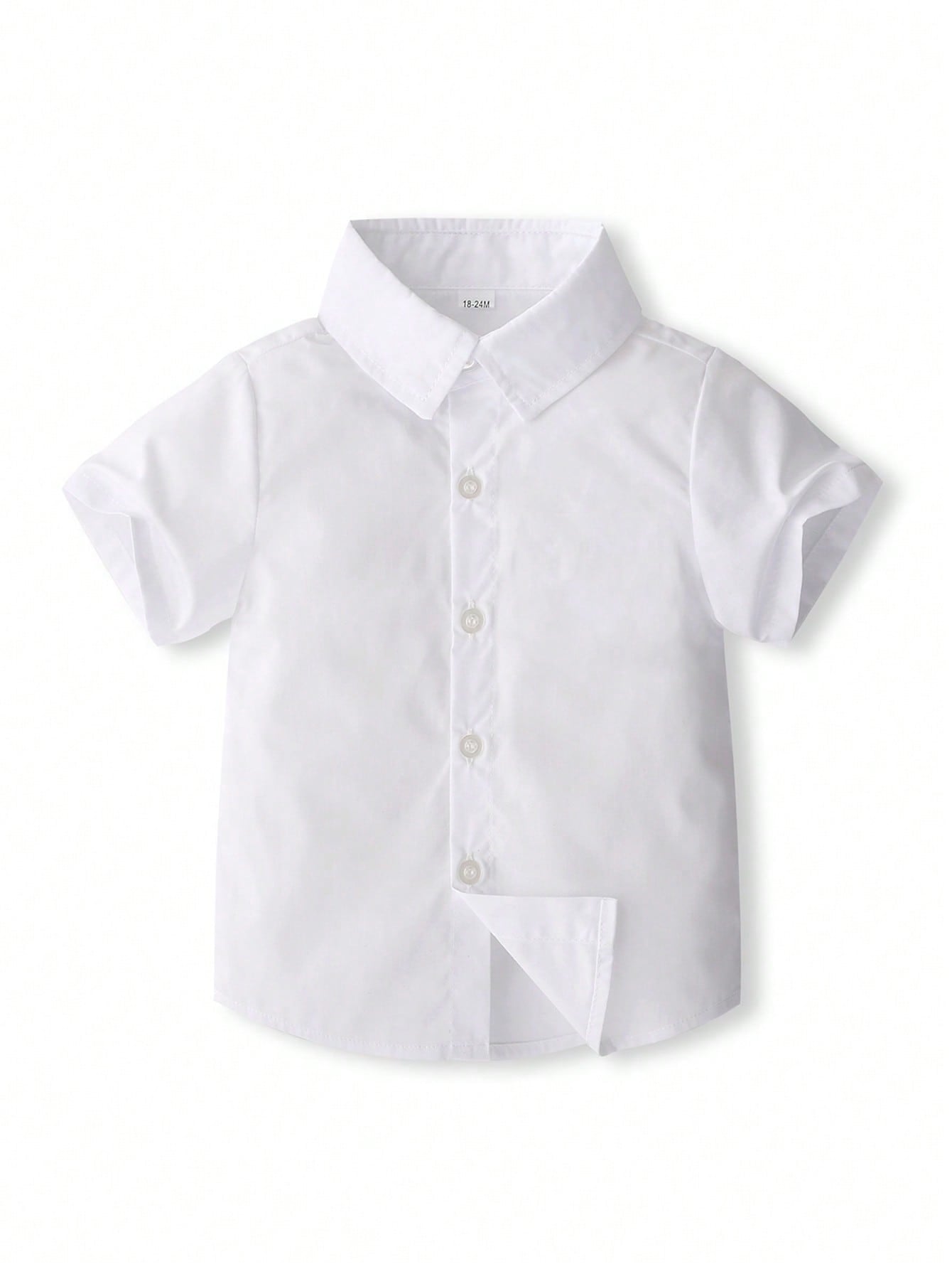 Young Boy Summer Short Sleeve Shirt, Handsome Gentlemen's Simple White Shirt