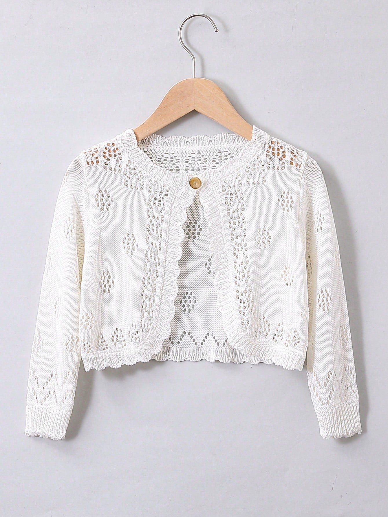 Young Girl Casual Hollow Out Cardigan