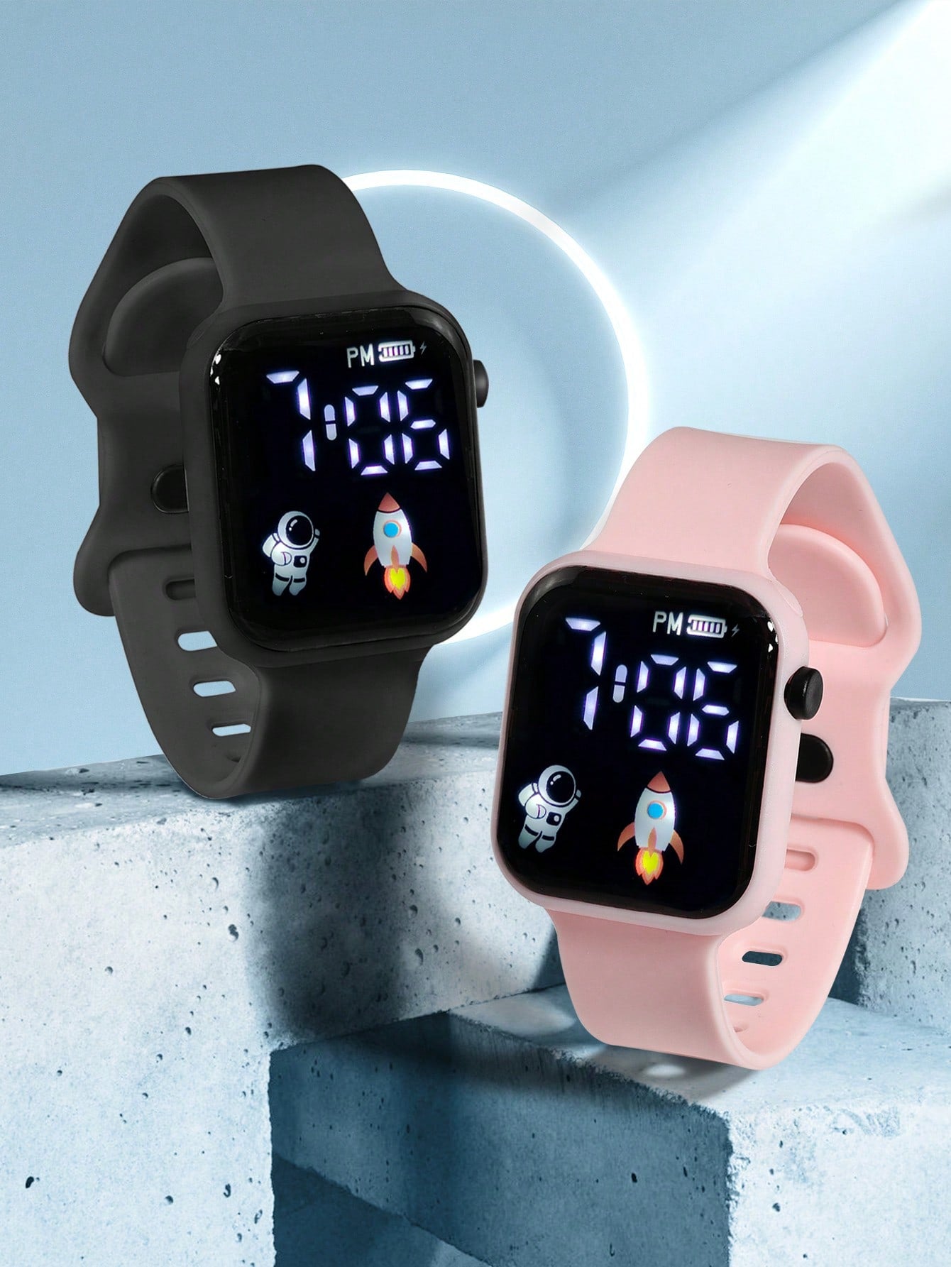 Kids 2pcs Luminous Electronic Watch