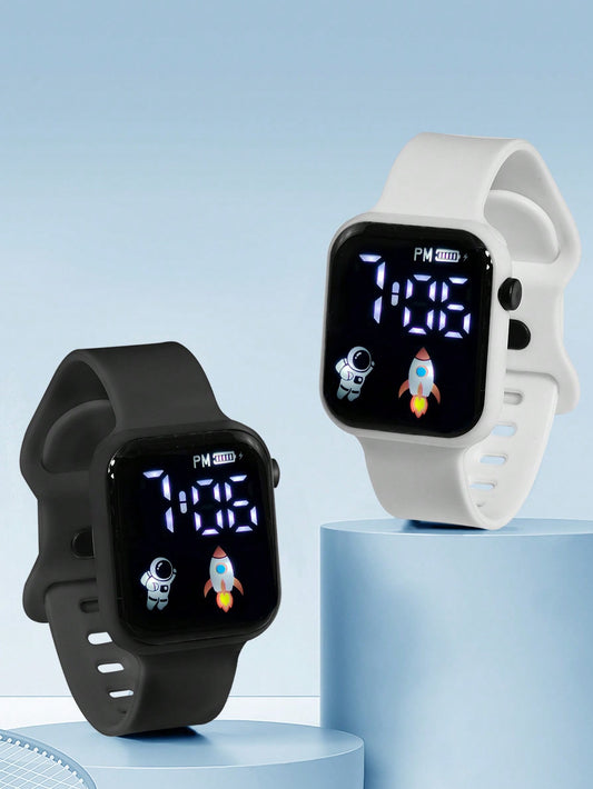 2pcs Kids LED Electronic Watch