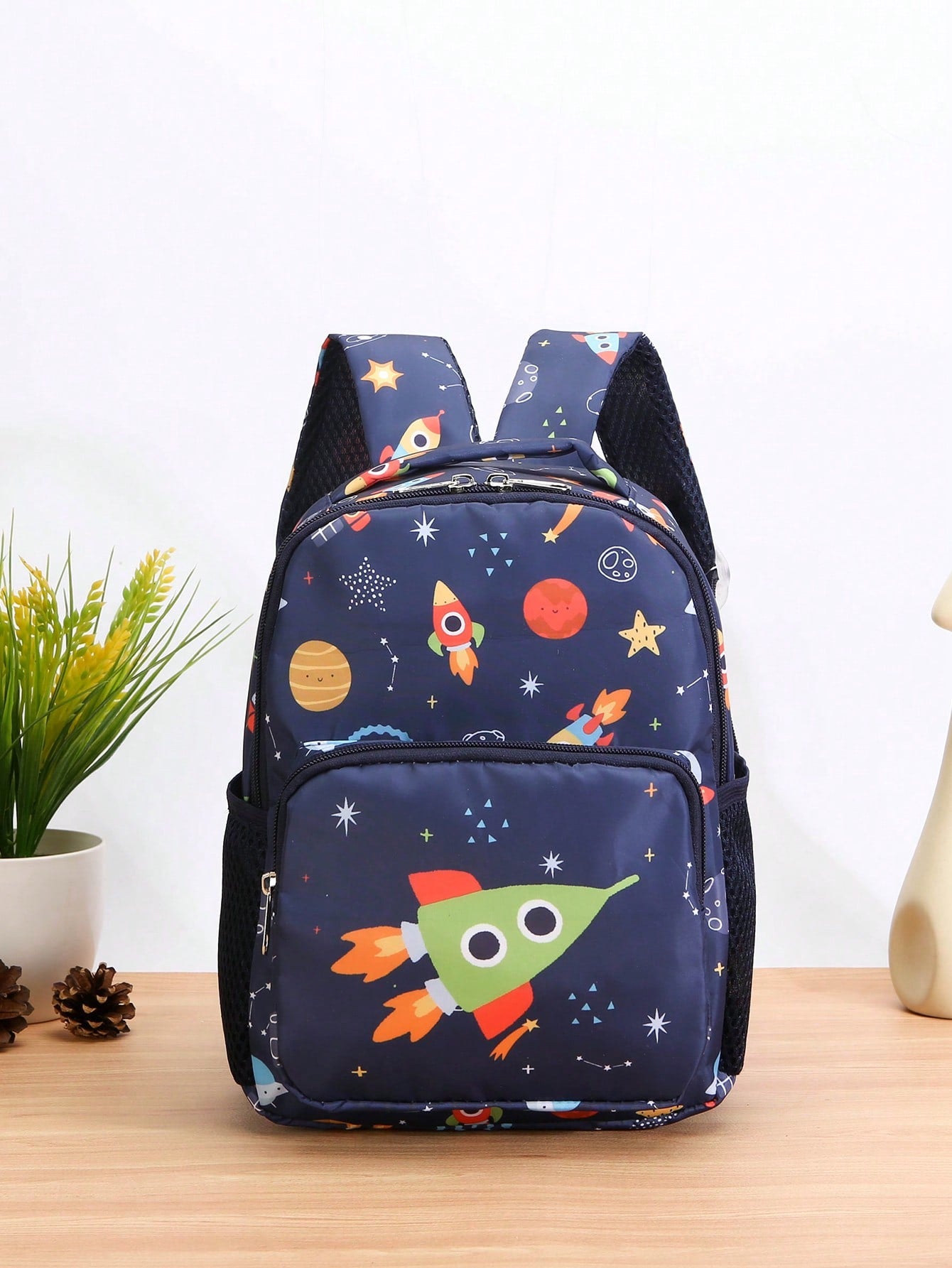 1pc Cartoon Butterfly Unicorn Printed Backpack For Girls, Random Pattern Position