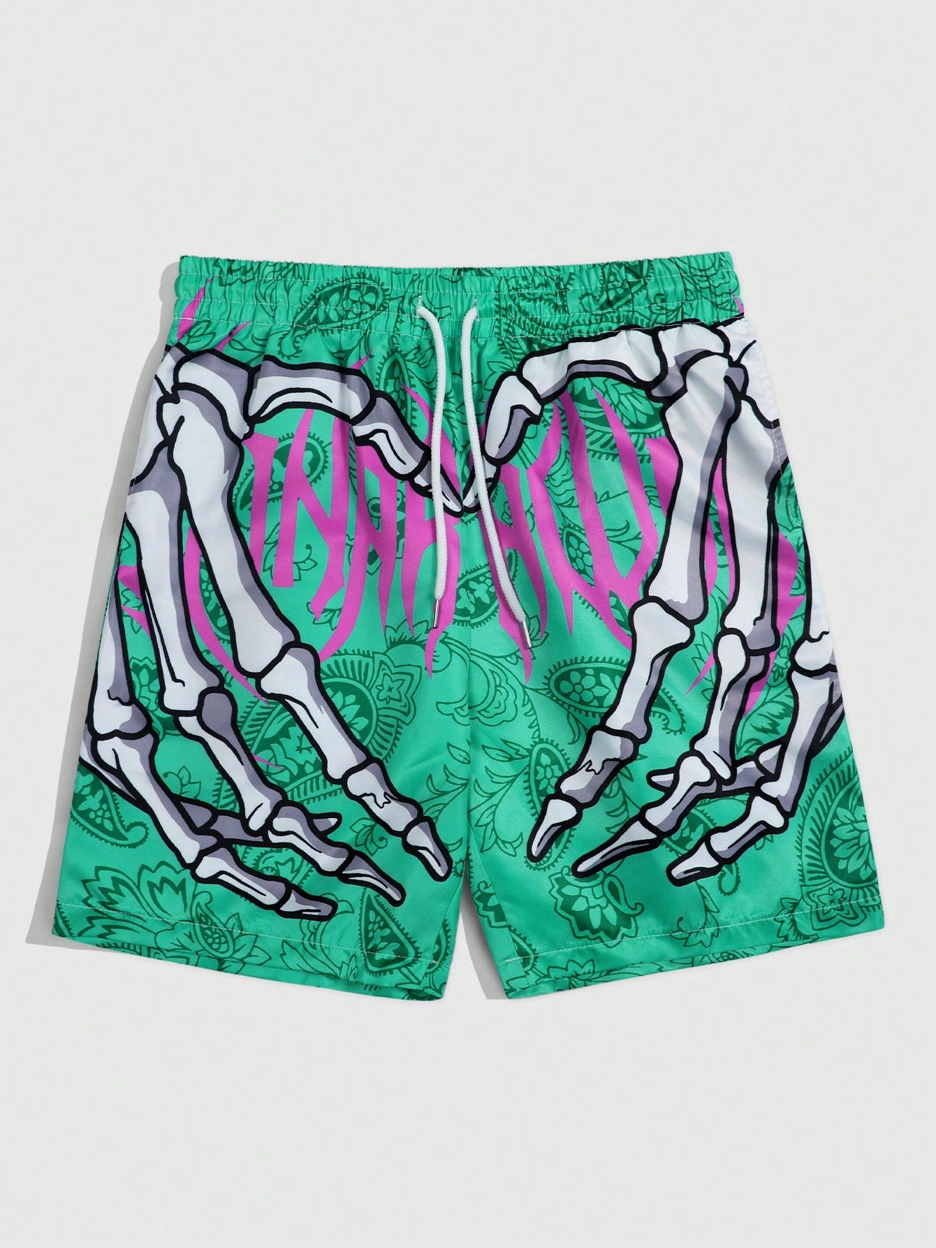 Street Life Men Shorts With Skull-Hand Print