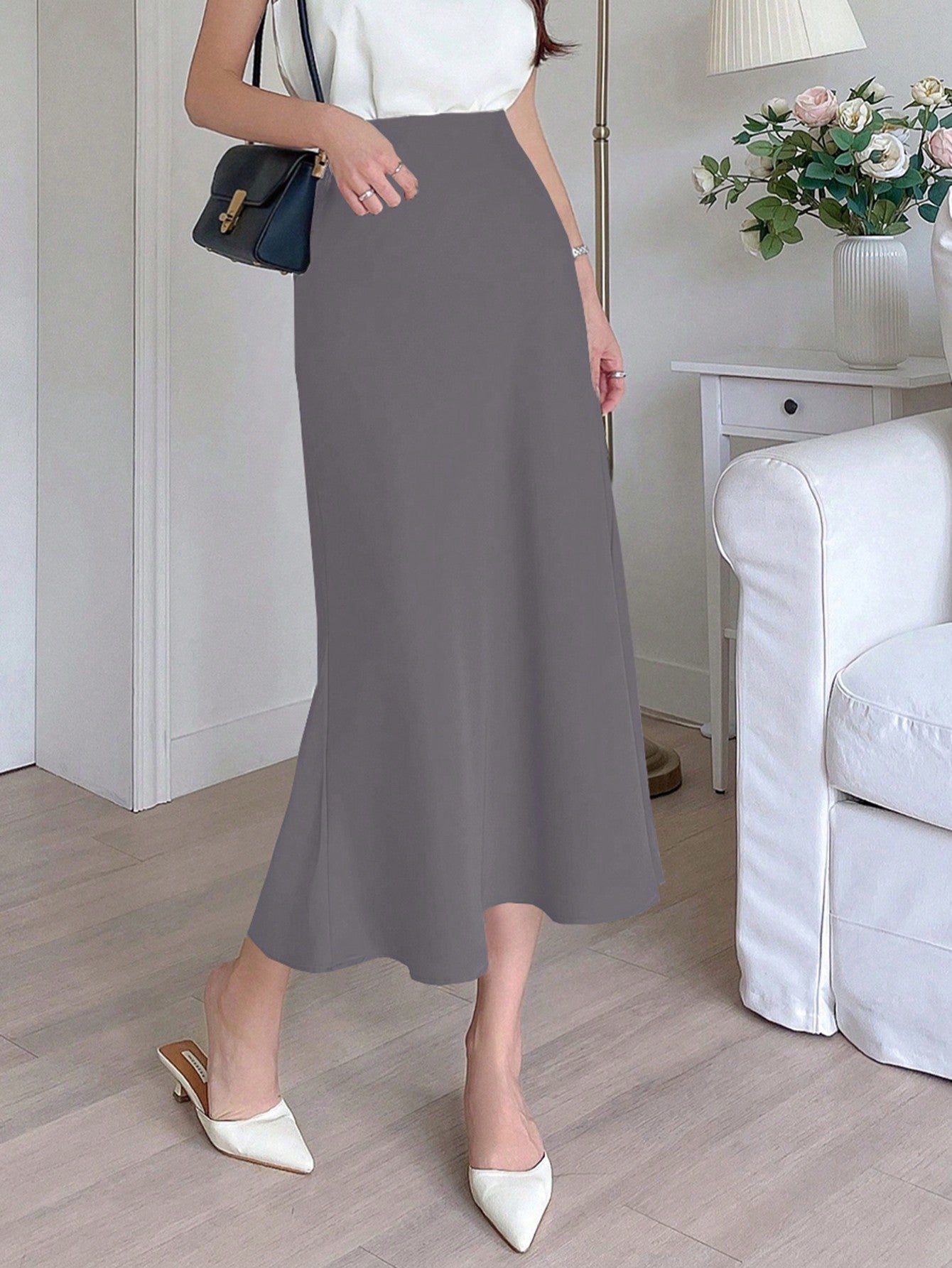 Women's Solid Color Simple Daily Long Skirt